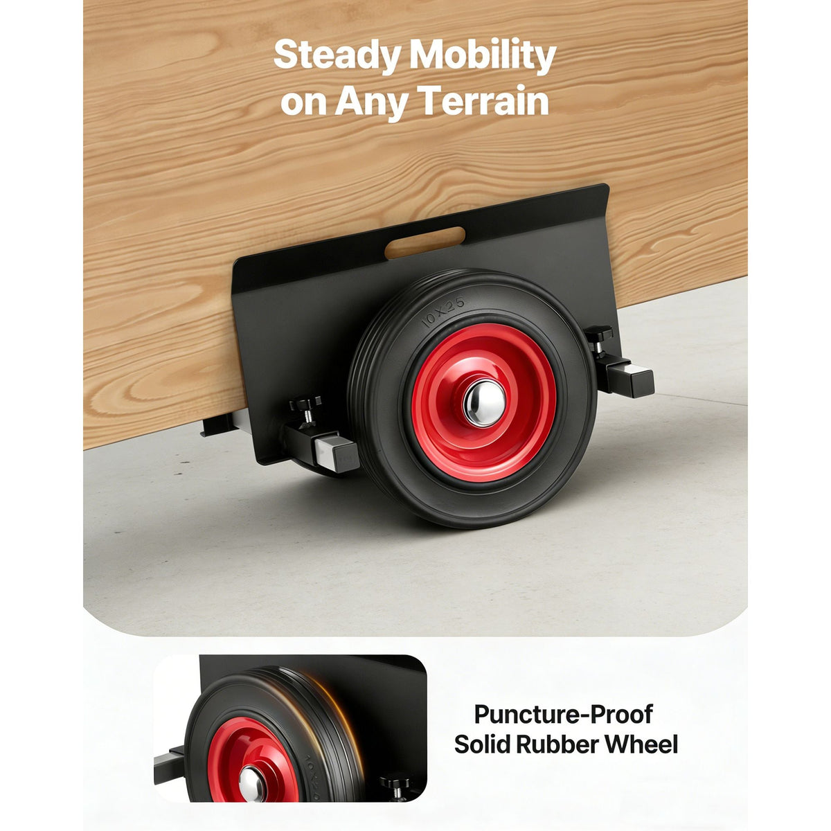 Panel Dolly, 1000 lbs Load Capacity, Drywall Mover with 10 Inch Rubber Wheels Fits Different Terrain, Adjustable Clamp Panel Cart for Steel Panels, Mattress, Doors and Drywall Sheet, Black