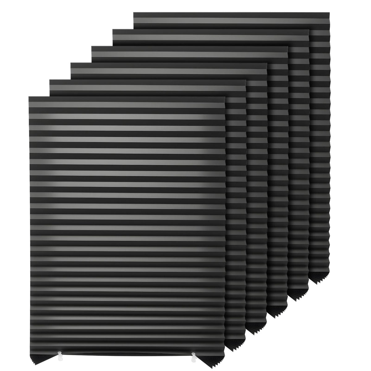 Paper Blinds, 6 Pack, 36 in x 72 in, Temporary Blackout Pleated Paper Shades, No Tools No Drilling, Pleated Blinds with Adhesive, Easy to Cut and install, for Indoor Windows, Kitchen, Bedroom