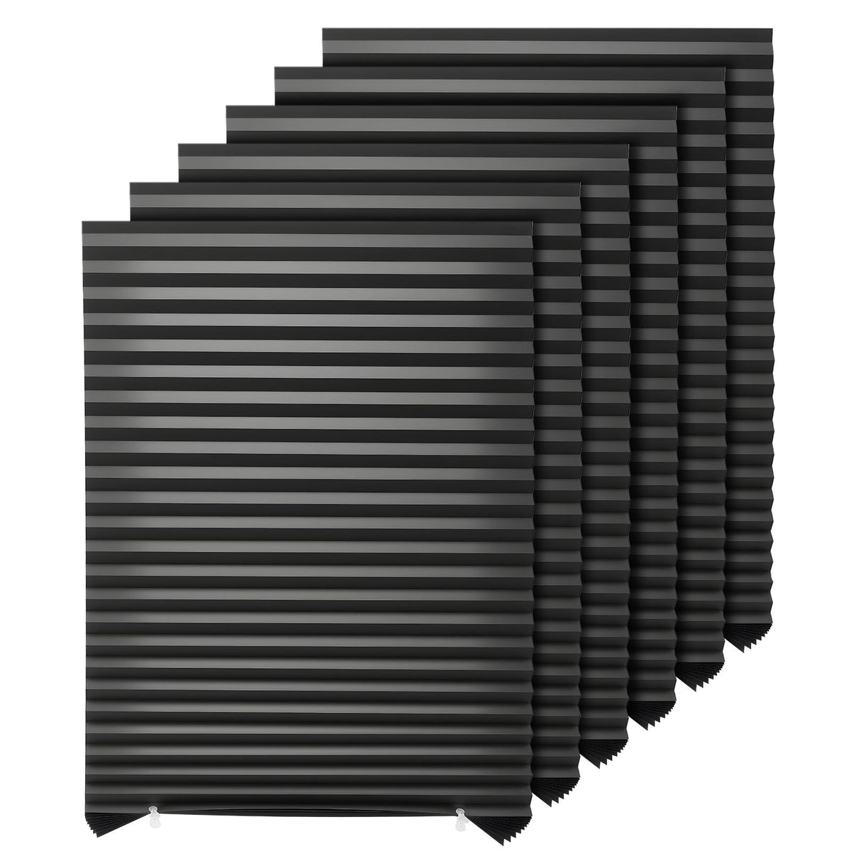 Paper Blinds, 6 Pack, 36 in x 72 in, Temporary Blackout Pleated Paper Shades, No Tools No Drilling, Pleated Blinds with Adhesive, Easy to Cut and install, for Indoor Windows, Kitchen, Bedroom