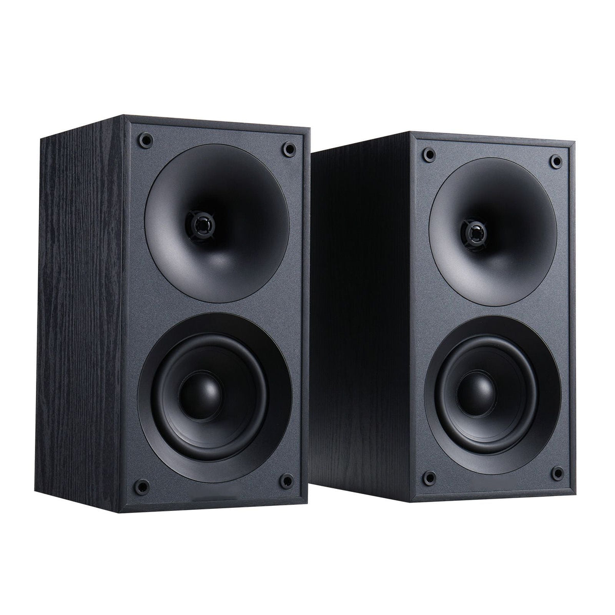 Passive Bookshelf Speaker, 300W, Book Shelf Stereo Speakers with 4-Inch Woofer and 1-Inch Tweeter, Detachable Grille, 70Hz-20KHz Frequency Response, Wooden Enclosure, for Home Theater (1 Pair)