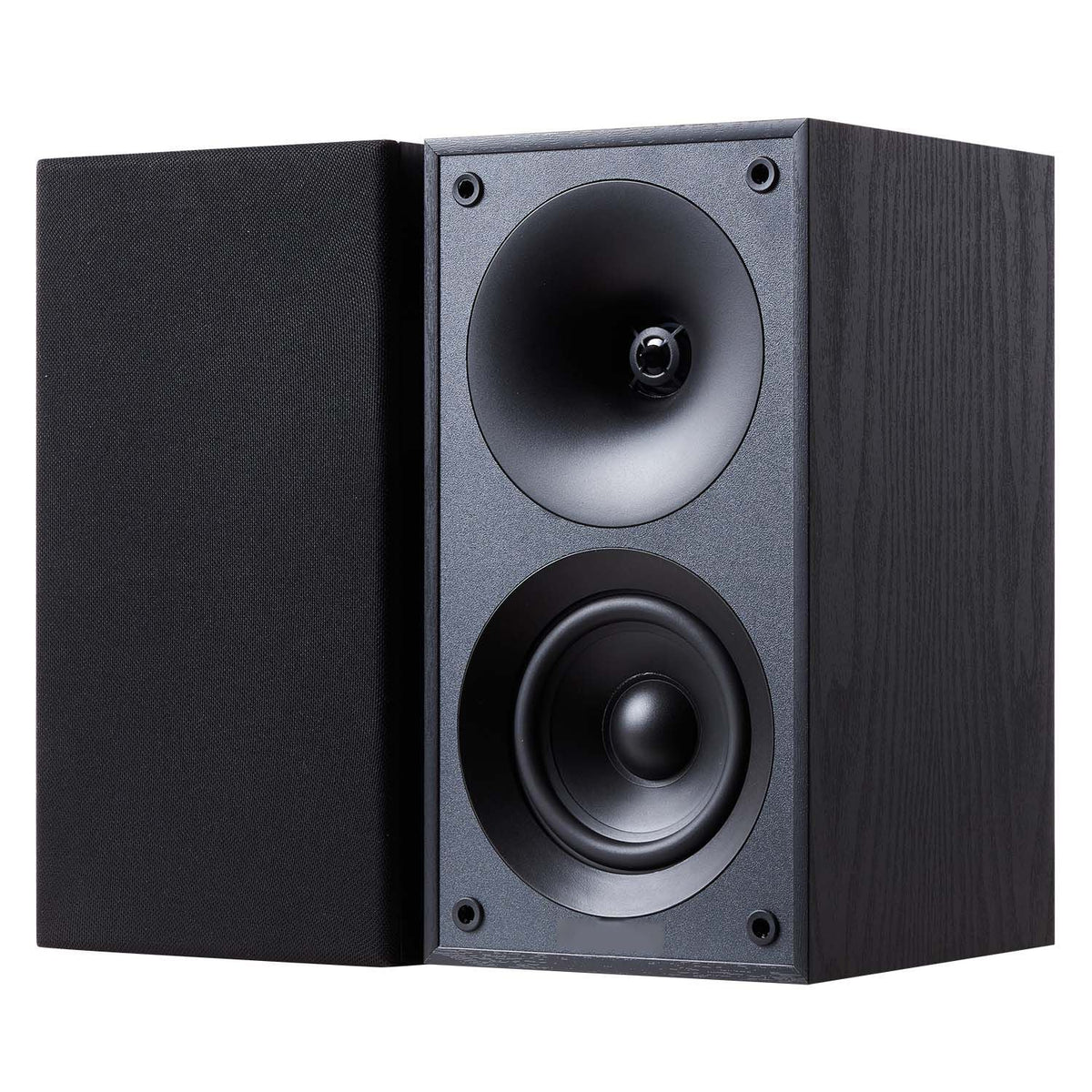 Passive Bookshelf Speaker, 300W, Book Shelf Stereo Speakers with 4-Inch Woofer and 1-Inch Tweeter, Detachable Grille, 70Hz-20KHz Frequency Response, Wooden Enclosure, for Home Theater (1 Pair)