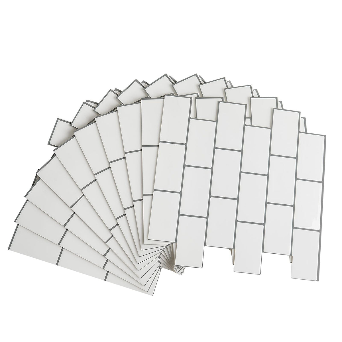 Peel and Stick Backsplash 10-Sheet, 12 x 12 x 0.78 inch / 305 x 305 x 2.0 mm Self-Adhesive Wall Tiles, Stick on Subway Tile Backsplash for Kitchen, 3D Back Splashes for Bathroom, Tile-Look
