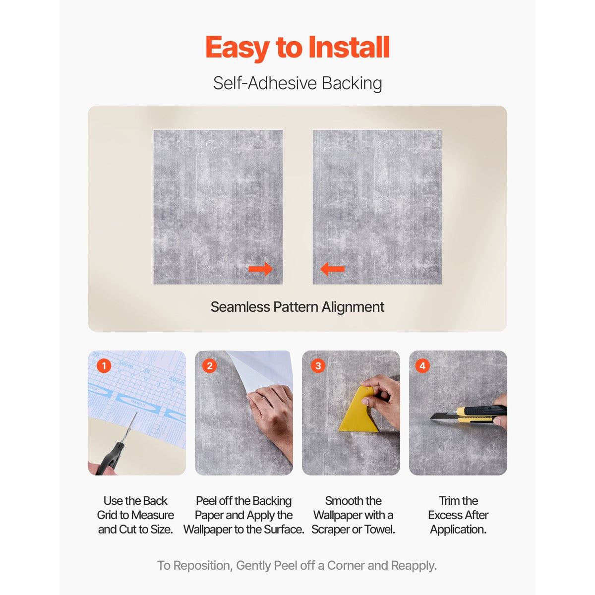 Peel and Stick Wallpaper, 15.7 x 590.5 inch Contact Paper Waterpoof Self Adhesive, Easy to Clean Wall Decorative Vinyl Roll for Bedroom Kitchen Bathroom Office,Dark Gray Industrial Style