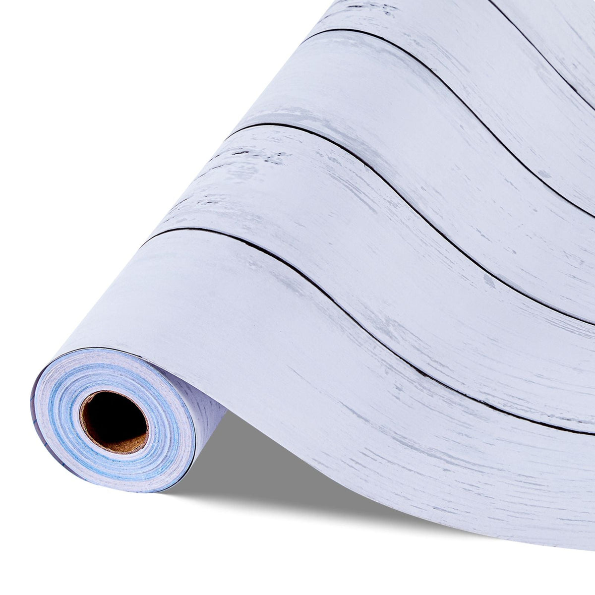 Peel and Stick Wallpaper, 17.7 x 472.4 inch Contact Paper White Wood Textured Waterpoof Self Adhesive, Easy to Clean & Peel Wall Decorative Vinyl Roll for Bedroom Kitchen Bathroom Office Desk