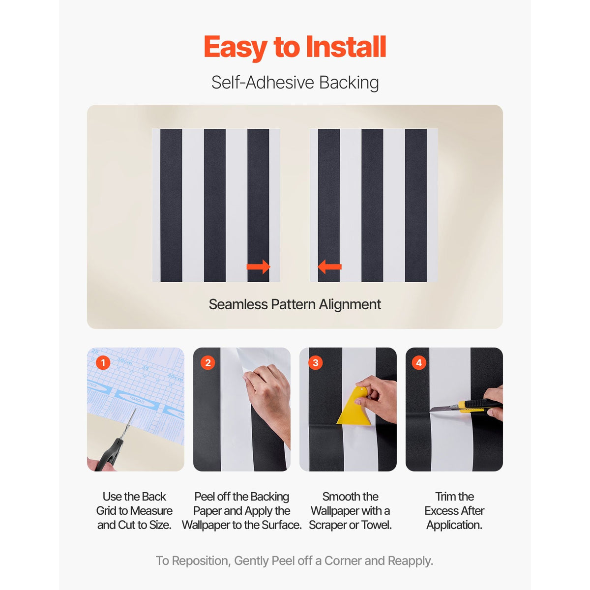 Peel and Stick Wallpaper, 17.7 x 590.5 inch Contact Paper Black White Modern Geometric Waterpoof Self Adhesive, Easy to Clean Wall Decorative Vinyl Roll for Bedroom Kitchen Bathroom Office