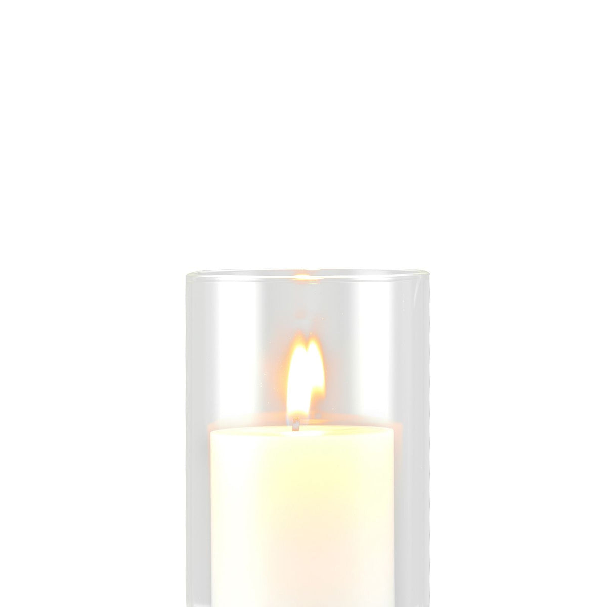 Pillar Candles and Glass Vases Set 24 Pcs, Clear Cylinder Hurricane Candle Holders for Wedding Centerpieces, Tall Vase for Table Decor, Wedding Party, Thanksgiving,White (2.56" x 4.7",5.9",7.9")
