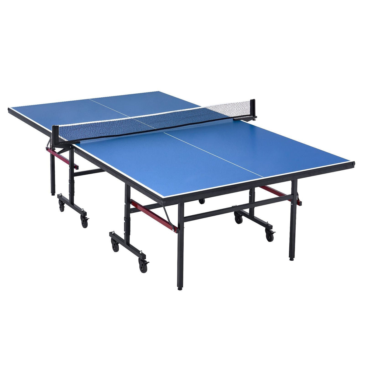 Ping Pong Table, Professional Table Tennis Game, Indoor MDF Portable Table Tennis Table, Foldable Ping Pong Table with Quick Clamp Net and Lockable Wheel, 10 Minute Easy Assembly, 18mm Tabletops