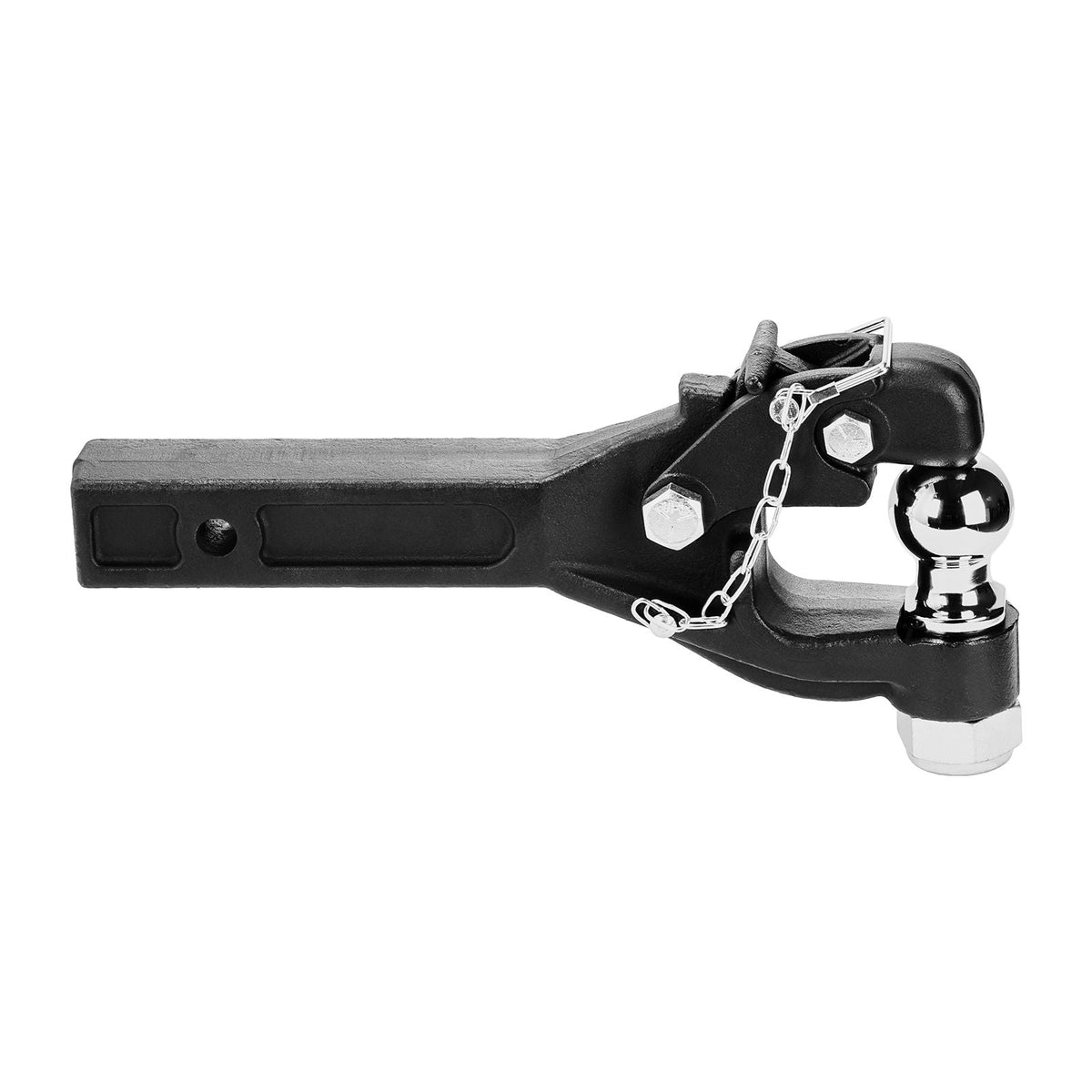 Pintle Hook, 16000 lbs Towing Capacity, Pintle Hook Hitch for 2-inch Hitch Hook Military Receiver, Combination 2-inch Hitch Ball, Fits 2.5 to 3-inch Lunette Ring, Black Powder Coat, for Trailers