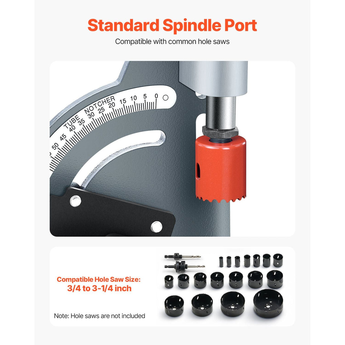Pipe Notcher, Tubing Notcher for 1/2 to 2-inch Pipes, Pipe & Tube Notcher with 0 to 60° Adjustable Angle for Metal, PVC, Wood Pipes, Ideal for Repair Shops, Home Projects, Metalworking