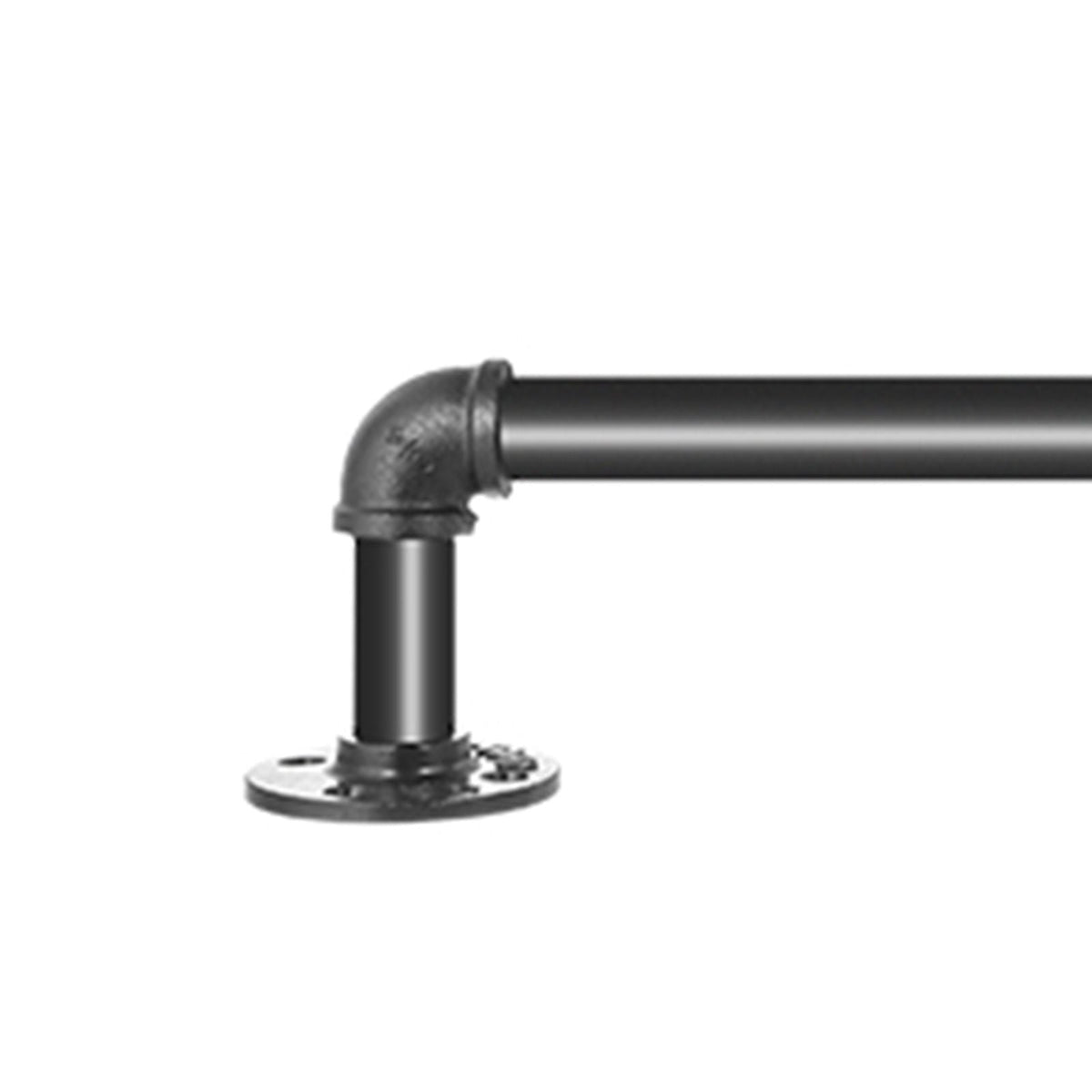 Pipe Stair Handrail, 5FT Staircase Handrail, 440LBS Load Capacity Carbon Steel Pipe Handrail, Industrial Pipe Handrail with Wall Mount Support, Round Corner Wall Handrailings for Indoor, Outdoor