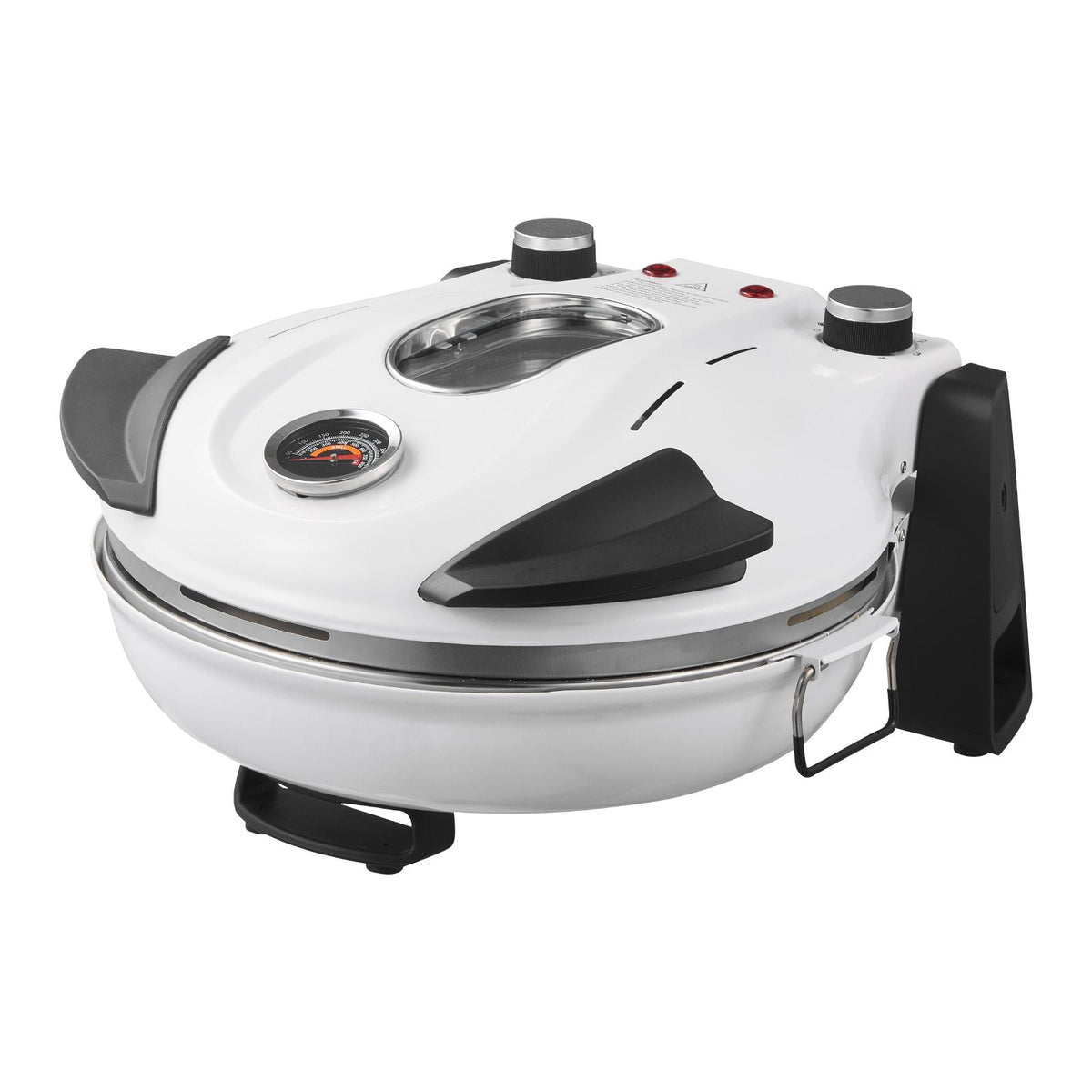 Pizza Oven, 12 in Electric Pizza Maker, 1200W Electric Pizzas Cooker with Cordierite Stone, 5-Mode Temperature Control, Viewing Window for Precise Cooking, Heats up to 788 ˚F, for Home (White)