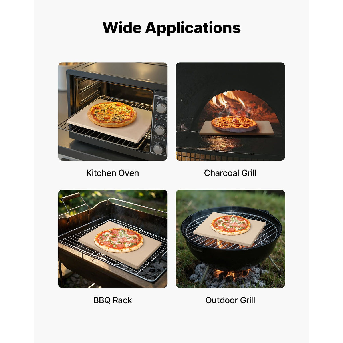 Pizza Stone, 20 x 14 x 0.67 in Rectangular Pizza Stone, Extra Large Baking-Stone with Scraper, 1450Fahrenheit Heat-Resistant Cordierite, for Oven, BBQ Griller, Baking Bread & Pizza