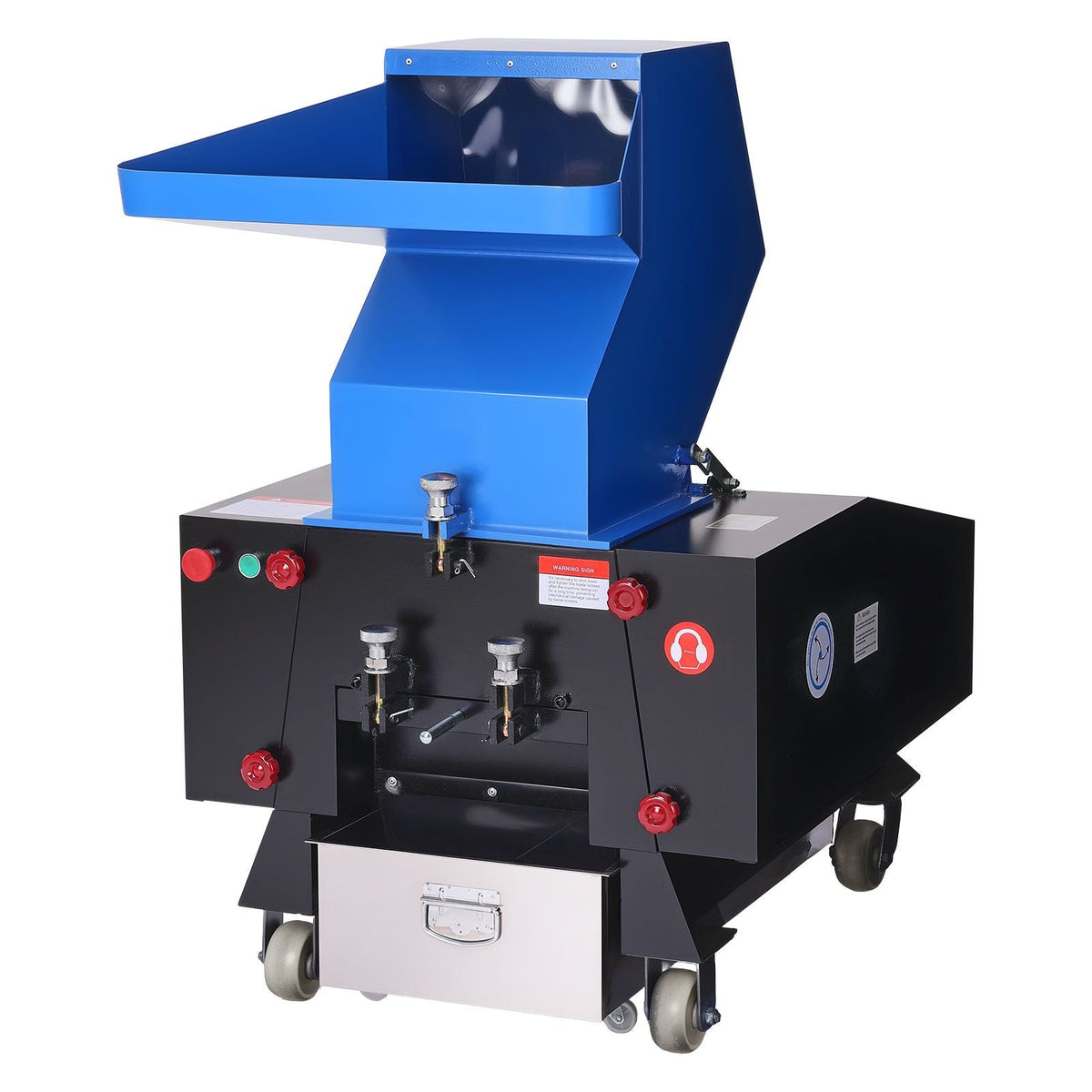 Plastic Shredder Crusher, 10HP/7.5KW Plastic Bottle Grinder Granulator, 250-450kg/h Capacity Pulverizer Recycling Machine with Wheels, SDK-11 Blade & 10mm Mesh for PVC PTFE (220V 60Hz 3-Phase)