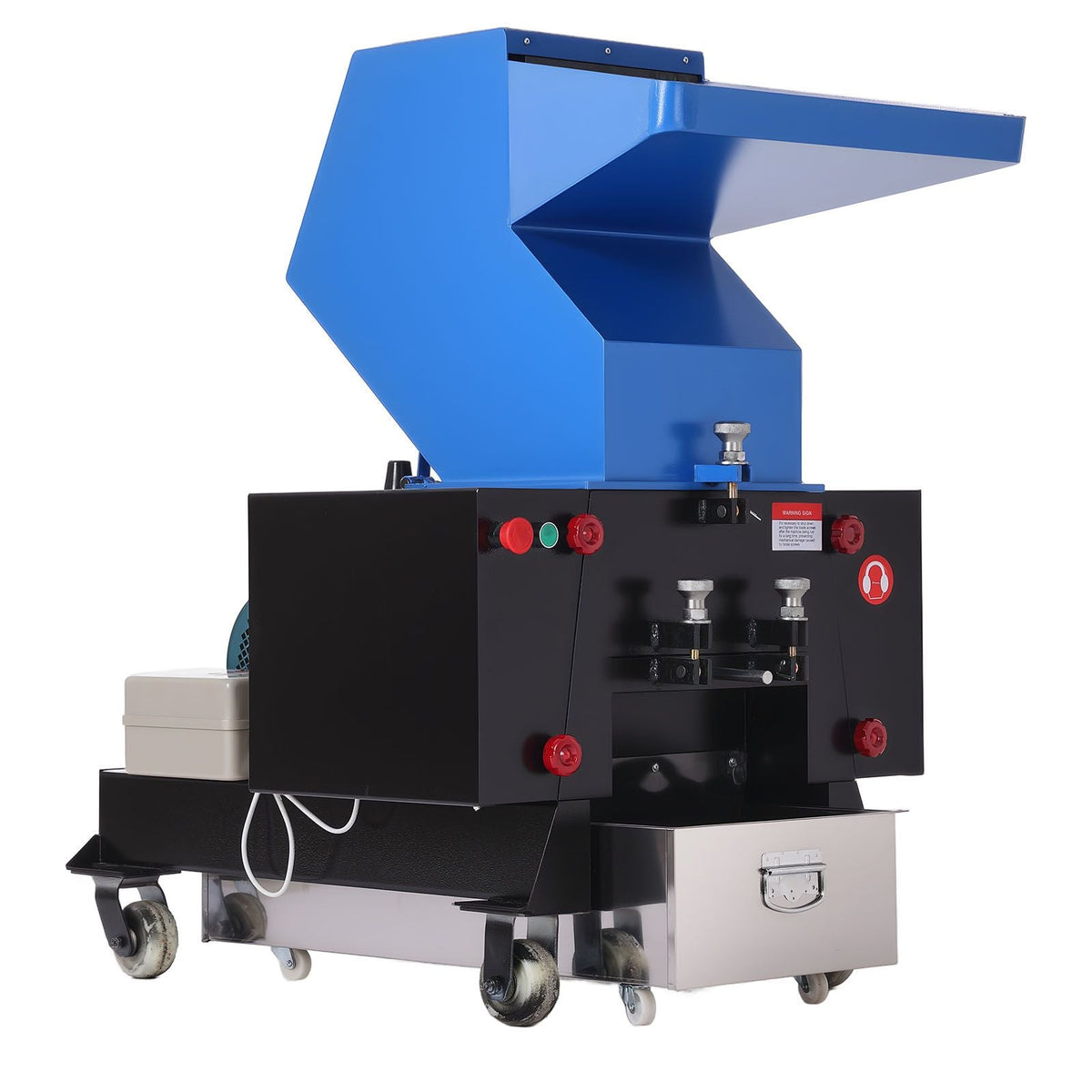 Plastic Shredder Crusher, 5.5HP/4.0KW Plastic Bottle Grinder Granulator, 150-200kg/h Capacity Pulverizer Recycling Machine with Wheels, SDK-11 Blade & 8mm Mesh for PVC PTFE (220V 60Hz 3-Phase)