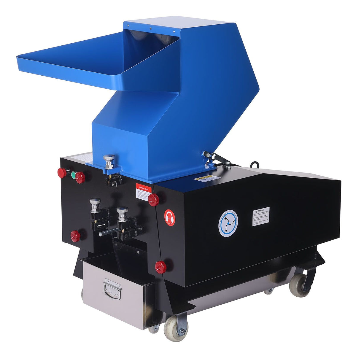 Plastic Shredder Crusher, 7.5HP/5.5KW Plastic Bottle Grinder Granulator, 200-300kg/h Capacity Pulverizer Recycling Machine with Wheels, SDK-11 Blade & 8mm Mesh for PVC PTFE (220V 60Hz 3-Phase)