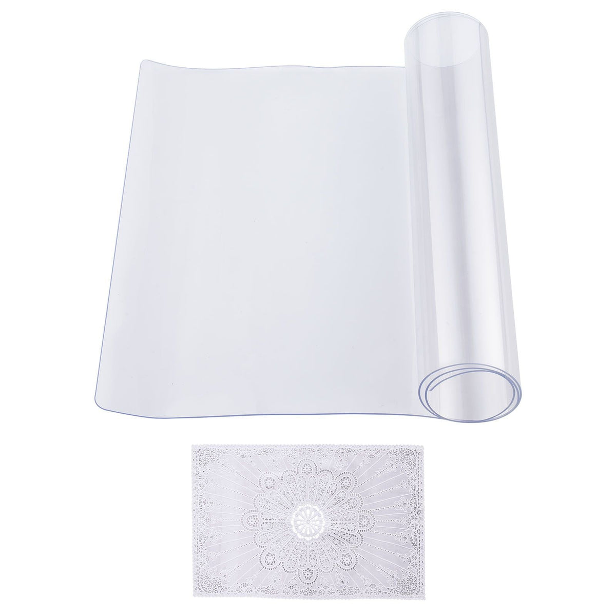Plastic Table Cover, 16 x 32 Inch 1.5 mm Thick Clear Table Protector, Rectangle PVC Desk Mat, Waterproof & Easy Cleaning Desk Pad Tablecloth, for Office Dresser Dining Room Table Night Stand