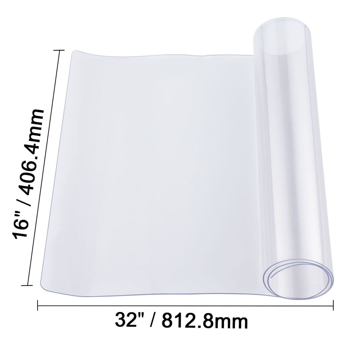 Plastic Table Cover, 16 x 32 Inch 1.5 mm Thick Clear Table Protector, Rectangle PVC Desk Mat, Waterproof & Easy Cleaning Desk Pad Tablecloth, for Office Dresser Dining Room Table Night Stand