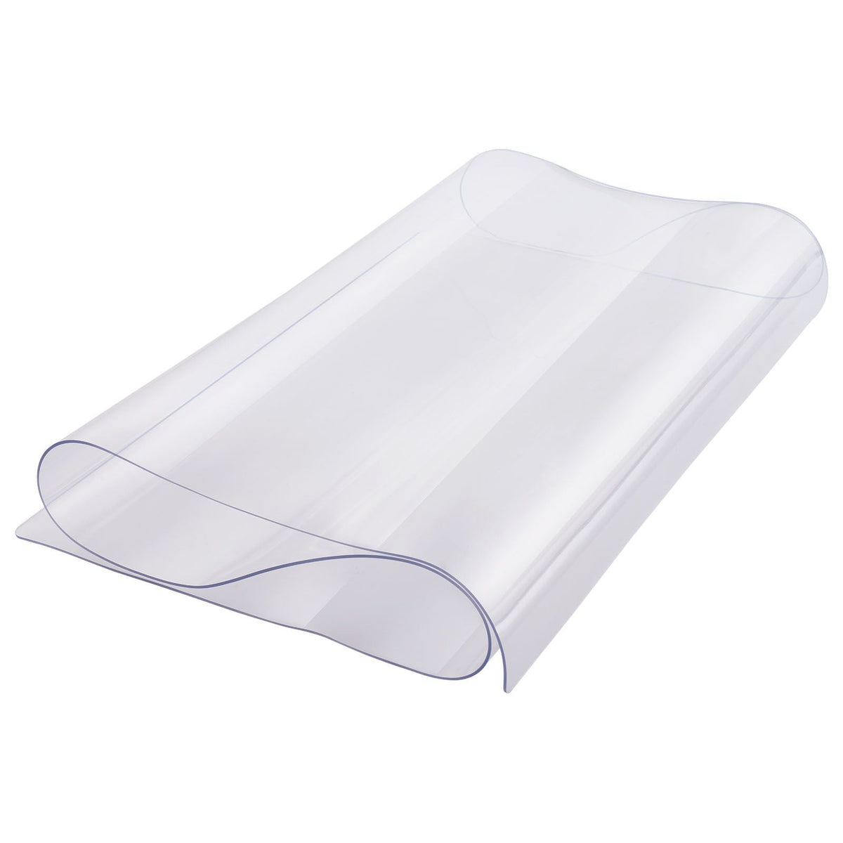 Plastic Table Cover, 16 x 32 Inch 1.5 mm Thick Clear Table Protector, Rectangle PVC Desk Mat, Waterproof & Easy Cleaning Desk Pad Tablecloth, for Office Dresser Dining Room Table Night Stand