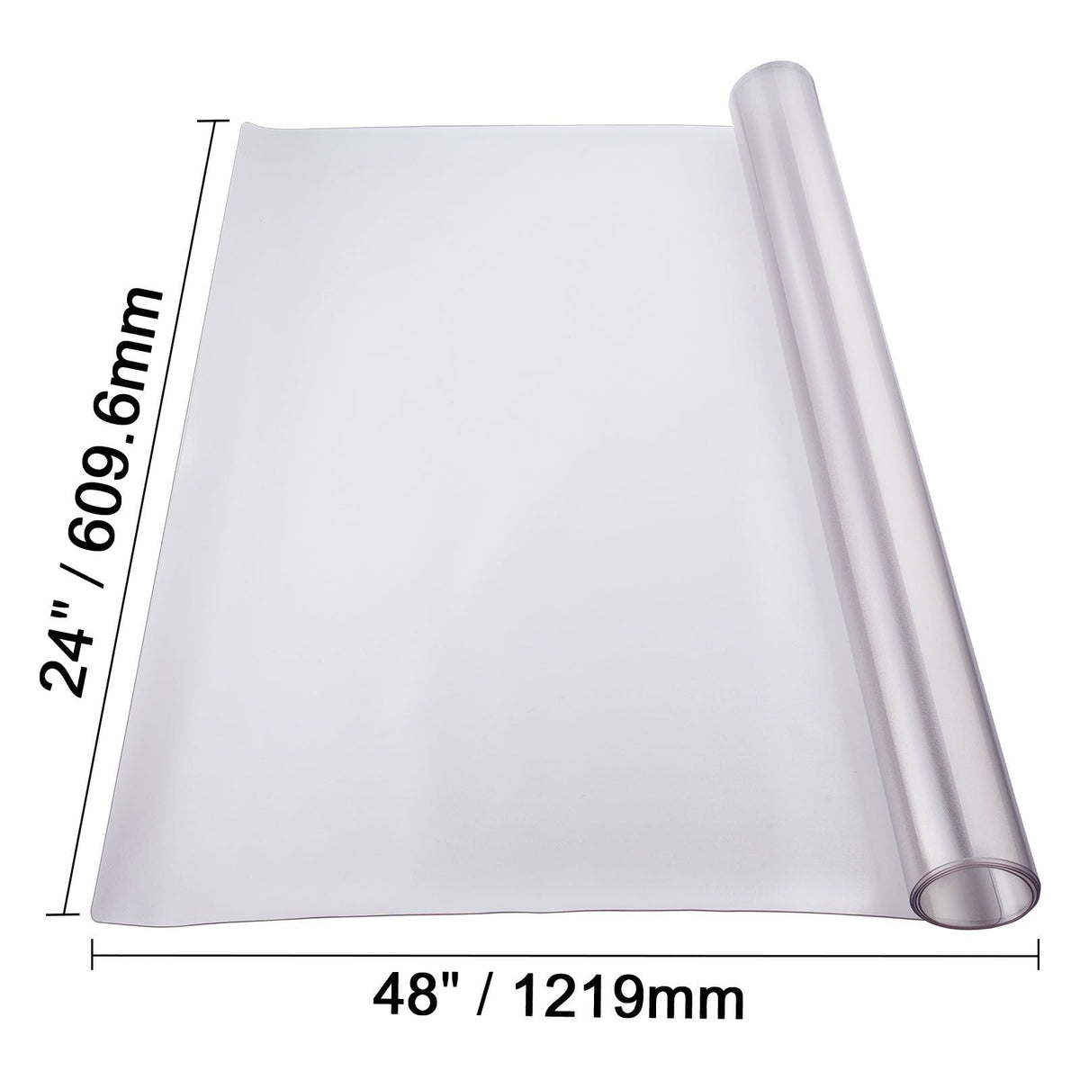 Plastic Table Cover, 24 x 48 Inch 1.5 mm Thick Frosted Table Protector, Rectangle PVC Desk Mat, Waterproof & Easy Cleaning Desk Pad Tablecloth, for Office Dresser Dining Room Table Night Stand