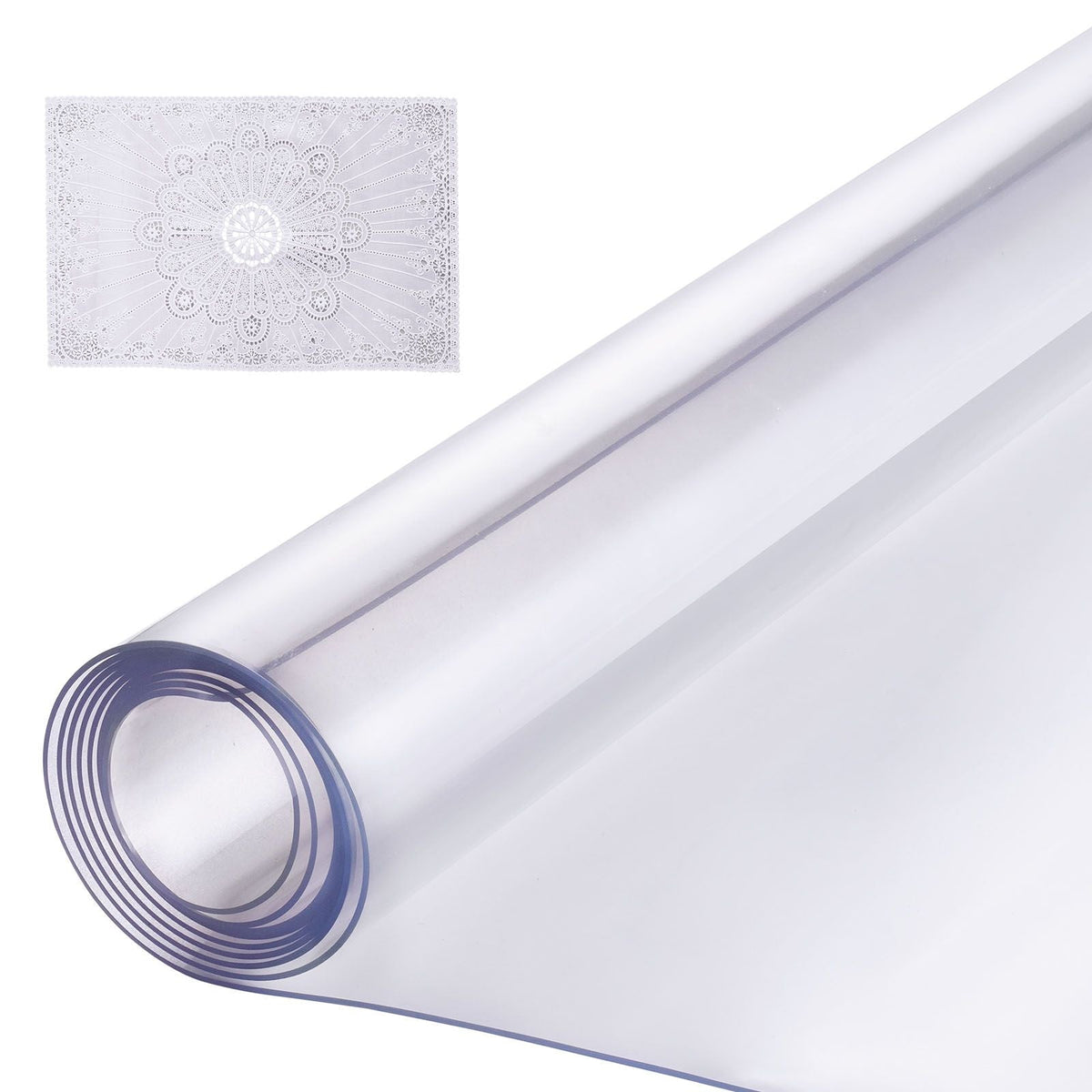 Plastic Table Cover, 42 x 96 Inch 1.5 mm Thick Clear Table Protector, Rectangle PVC Desk Mat, Waterproof & Easy Cleaning Desk Pad Tablecloth, for Office Dresser Dining Room Table Night Stand