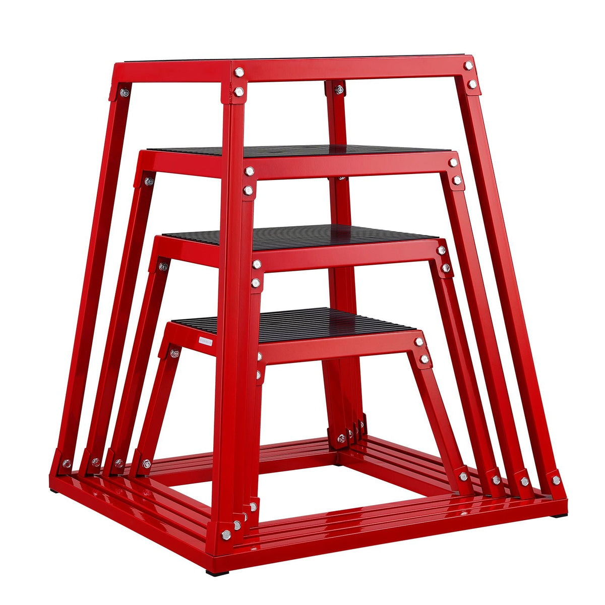 Plyometric Jump Boxes, 12/18/24/30 Inch Plyo Box, Platform and Jumping Agility Box, Anti-Slip Fitness Exercise Step Up Box Set for Home Gym Training, Conditioning Strength Training, Red
