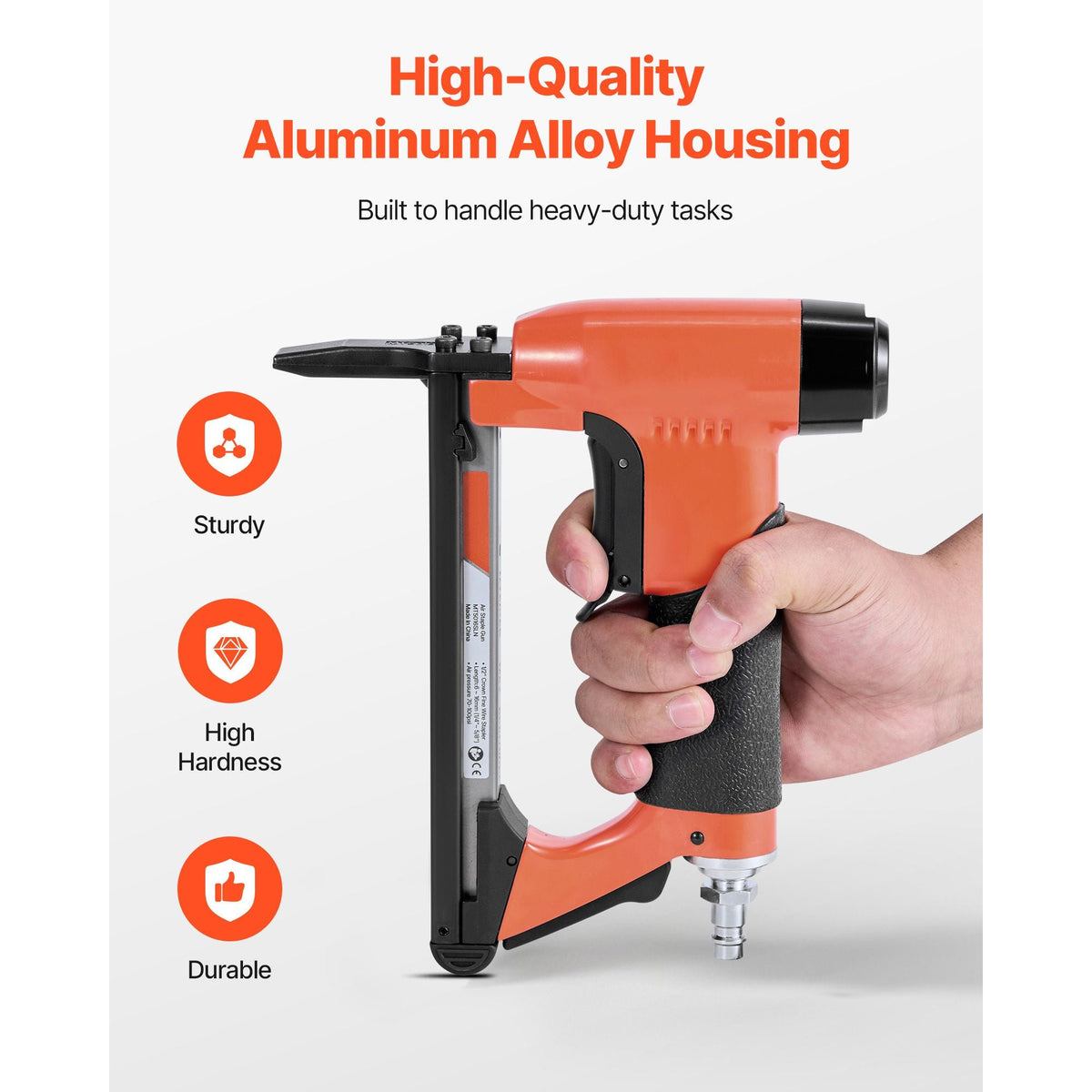 Pneumatic Staple Gun, 20 Gauge Long-Nose Upholstery Stapler for 50 Series Fine Wire Staples 1/2-inch Crown 1/4"-5/8" Length, Max 110PCS Loading Air Staple Gun for Upholstering, Woodworking, DIY