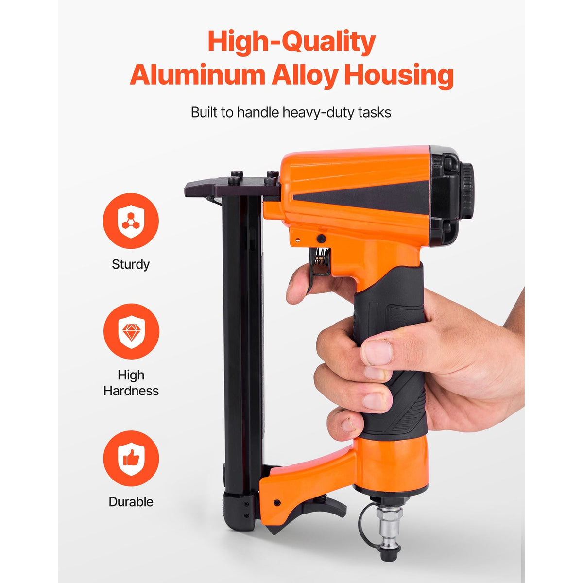 Pneumatic Staple Gun, 21 Gauge Pneumatic Upholstery Stapler for 80 Series 1/2-inch Crown 1/4"-5/8" Length Staples, 70-110 PSI Air Staple Gun for Woodworking, Upholstering, Crafts, DIY Projects
