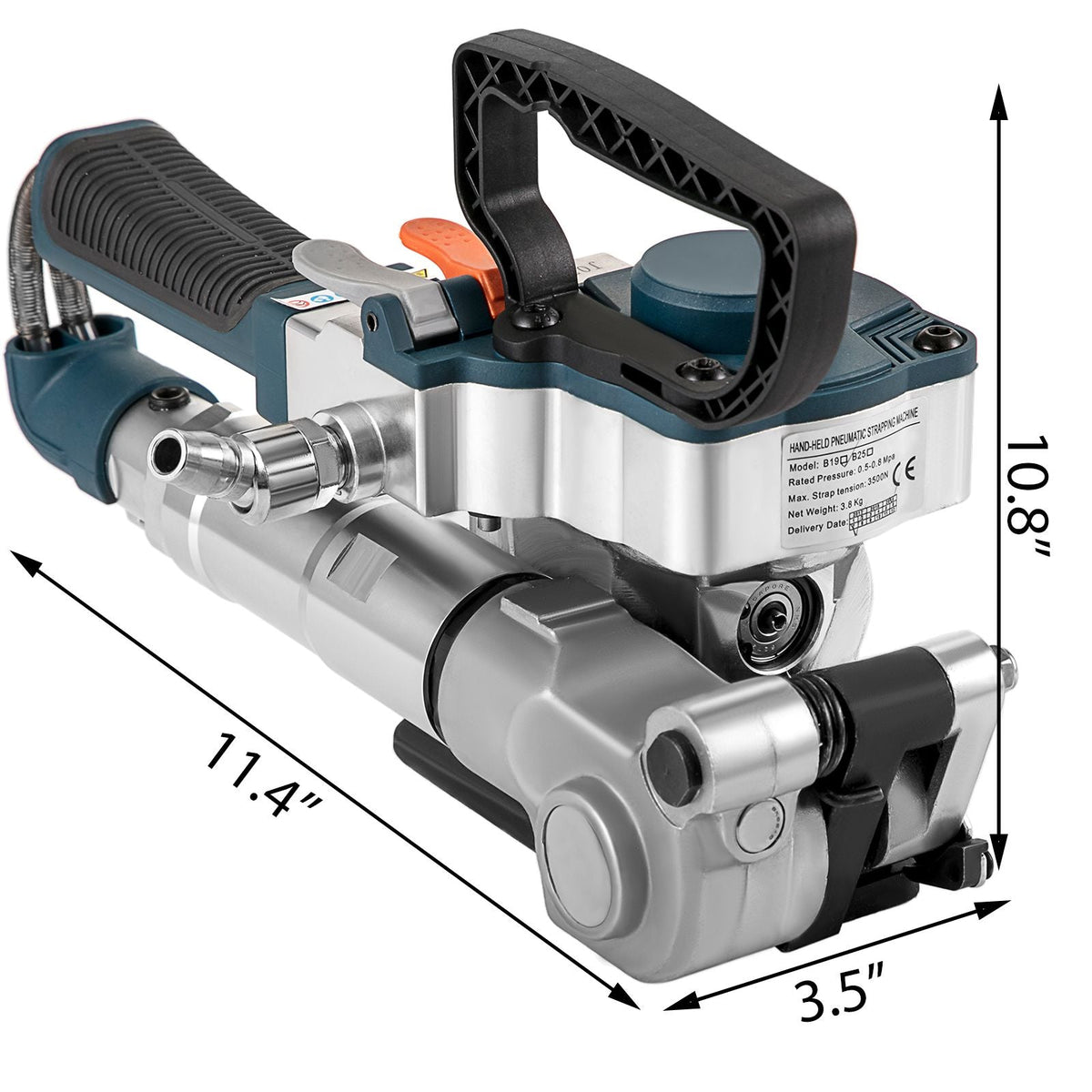 Pneumatic Strapping Tool B19 Hand Held Strapping Machine with 3500N Max Tension Pneumatic Strapping Machine for 1/2\'\'-3/4\'\' PP/PET Belt