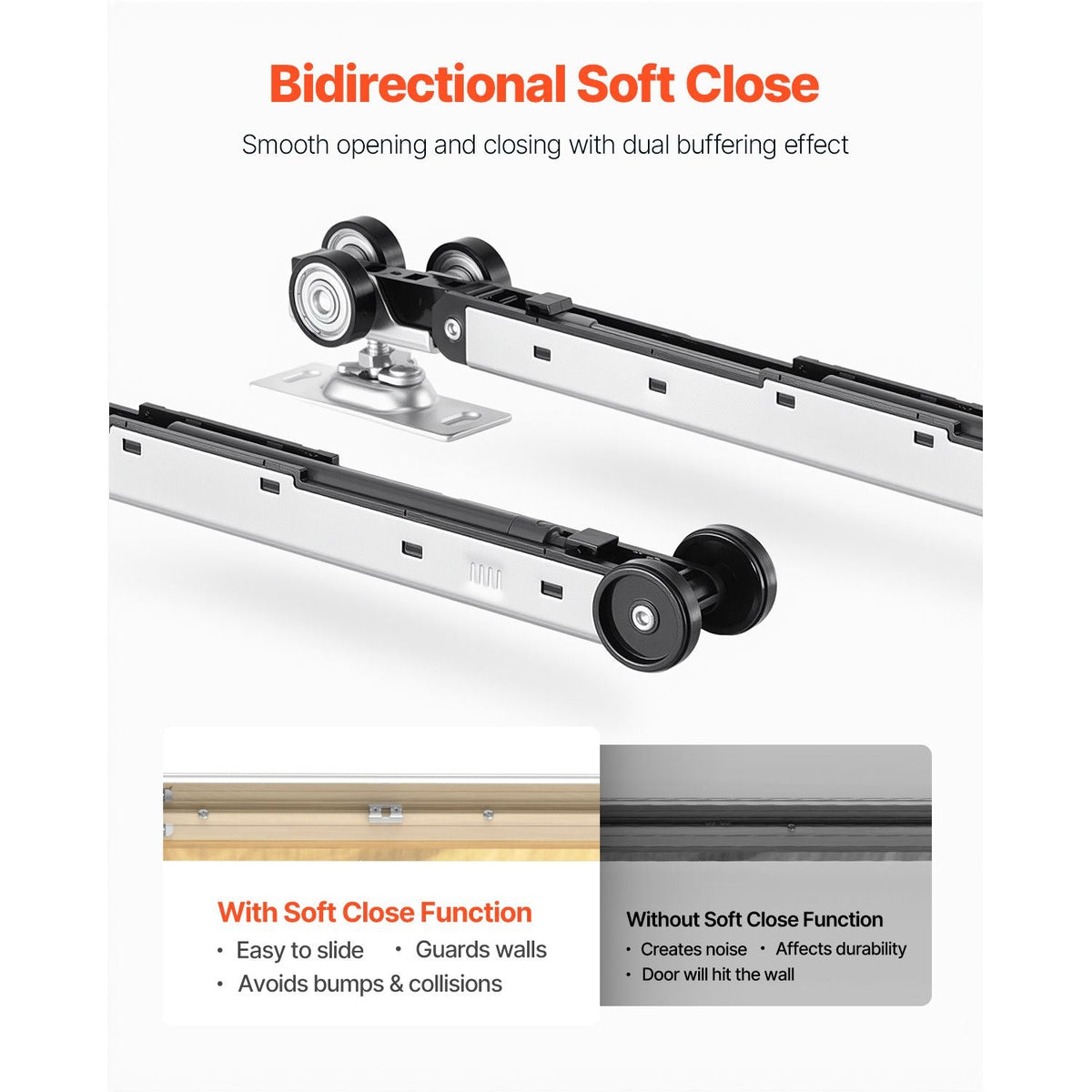 Pocket Door Frame Kit, for 24-30 in Wide 80 in High Door, Pocket Door Kit with Two-Way Soft Close Mechanism, Slide Smoothly Quietly, Easy to Install, Premium Galvanized Steel, for Living Room