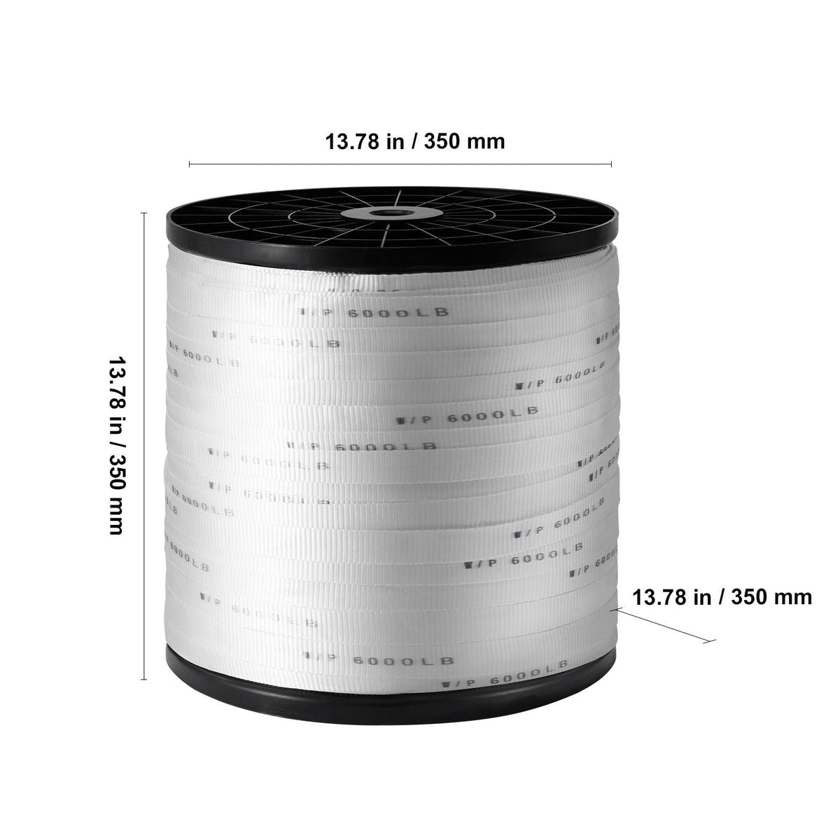 Polyester Pull Tape, 1" x 2103' Mule Tape Flat Rope, 6000 lbf Tensile Capacity, Printed Webbing Cable Pulling Tape for Packaging, Gardening, Commercial Electrical, Conduit Work, White