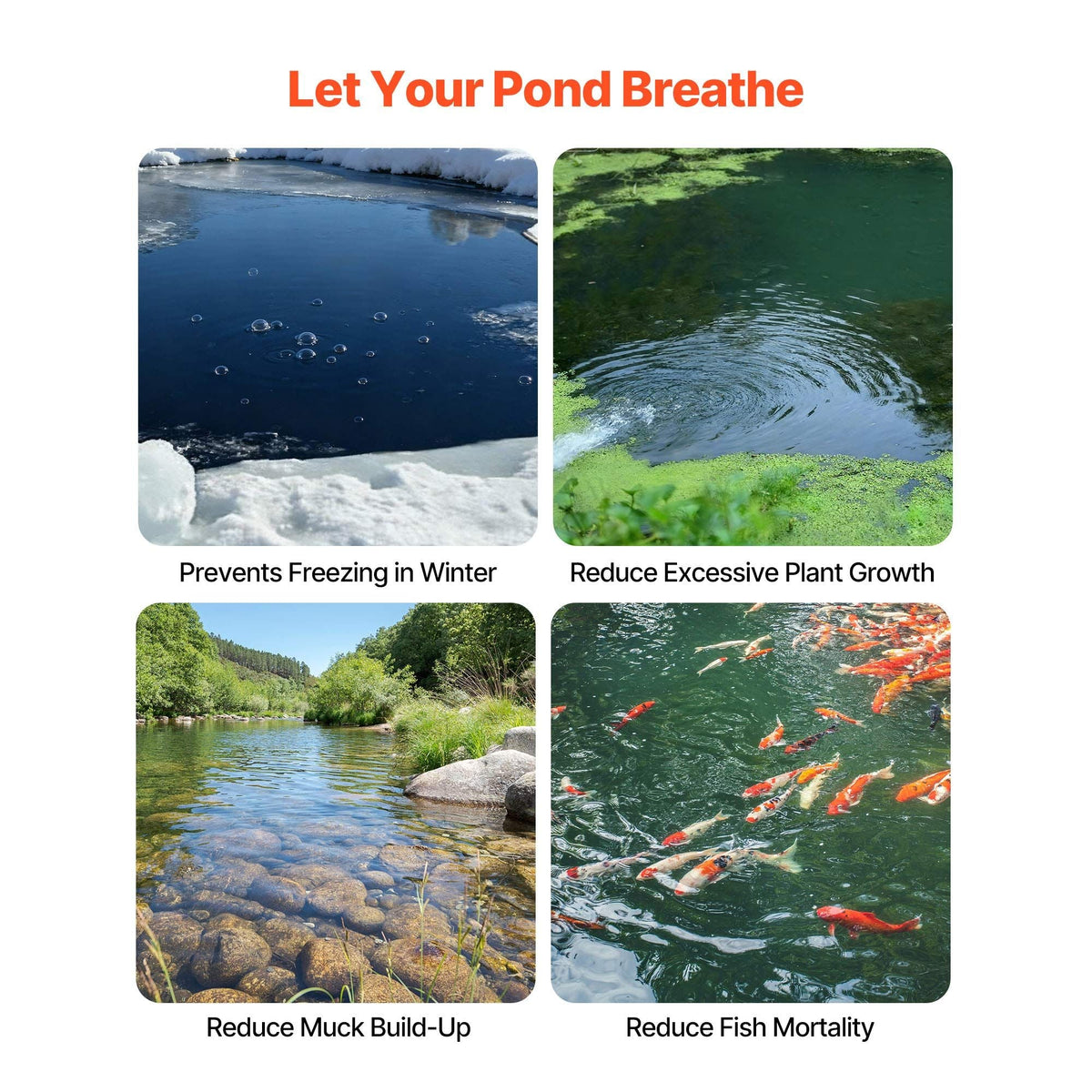Pond Aerator Air Diffuser, 8 in Durable Silicone Lake Aeration Diffuser with Weighted Base, Outdoor Pond Aeration Syetem Accessories for Efficient Oxygen Diffusion & Water Quality Improvement