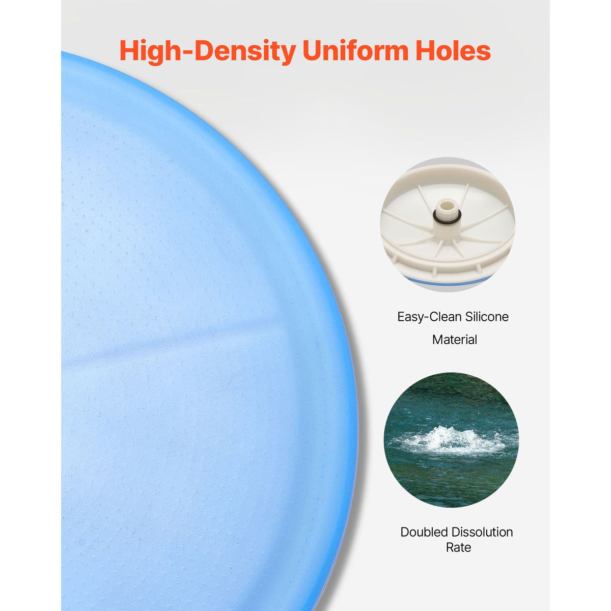 Pond Aerator Air Diffuser, 8 in Durable Silicone Lake Aeration Diffuser with Weighted Base, Outdoor Pond Aeration Syetem Accessories for Efficient Oxygen Diffusion & Water Quality Improvement
