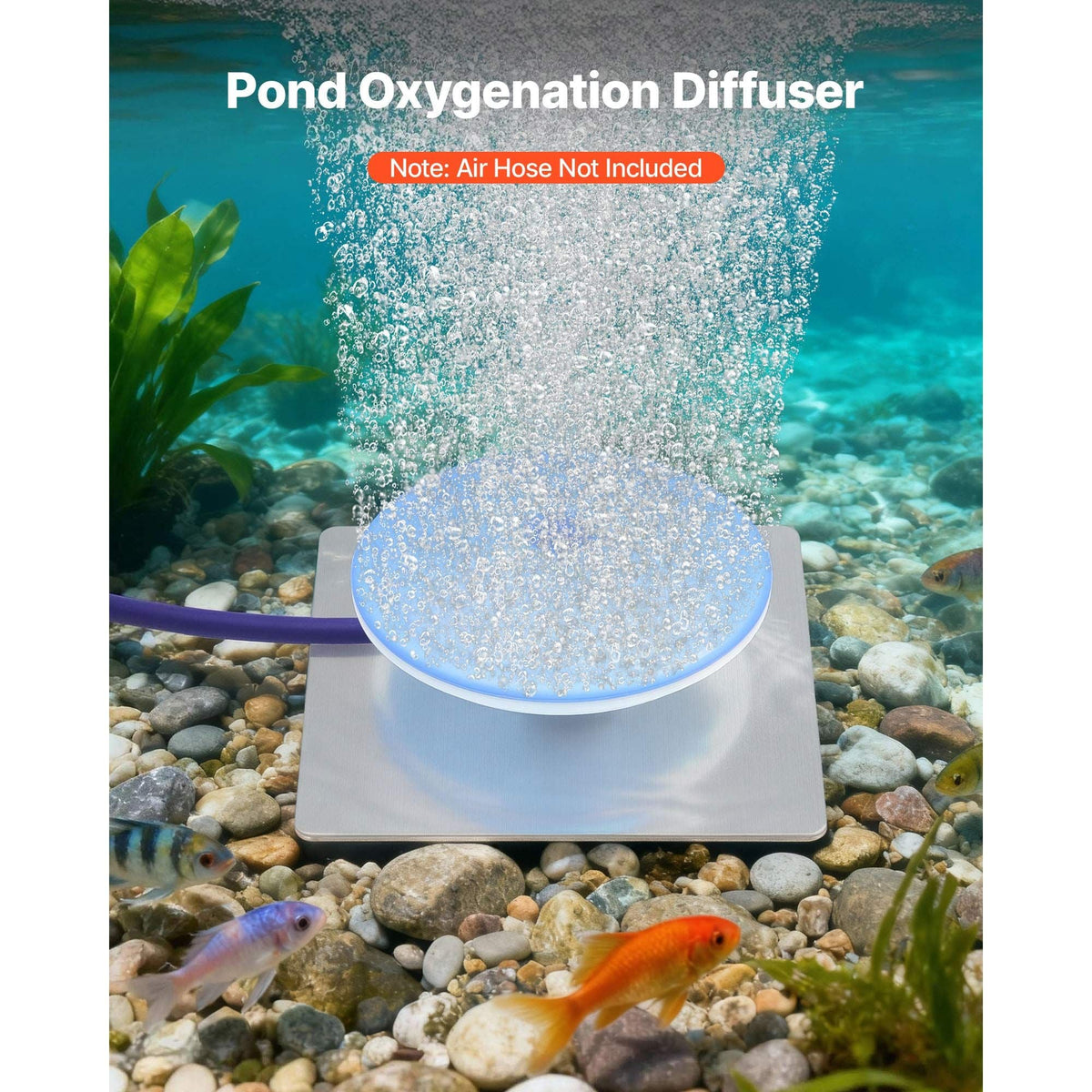 Pond Aerator Air Diffuser, 8 in Durable Silicone Lake Aeration Diffuser with Weighted Base, Outdoor Pond Aeration Syetem Accessories for Efficient Oxygen Diffusion & Water Quality Improvement