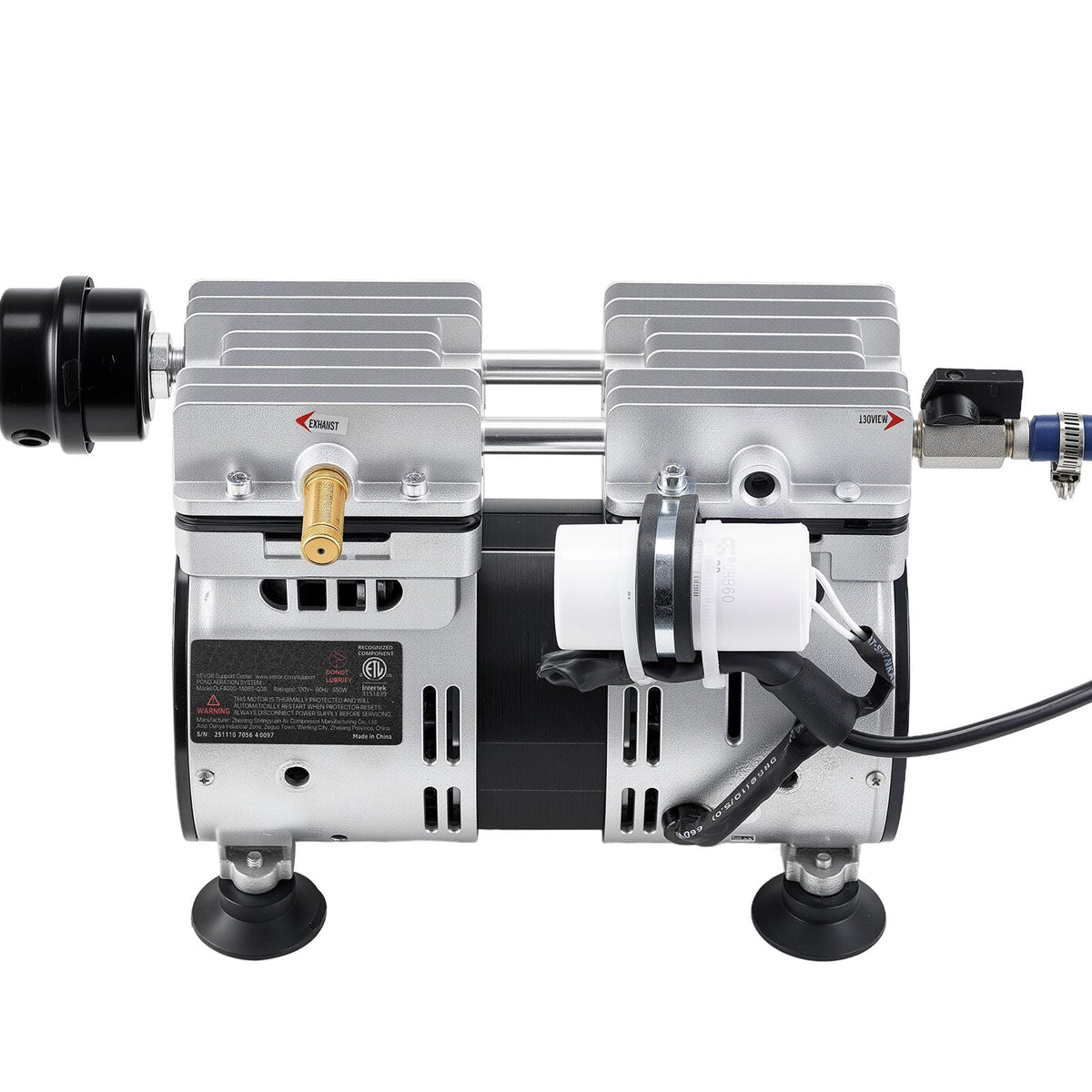 Pond Aerators, 5.2CFM Aeration System for Lake up to 3 Acres, 3/4 HP Air Compressor, 1 Diffuser & 100' Weighted Tubings, Aeration Pump for Outdoor Ponds & Lakes Deep Water Oxygen Circulation