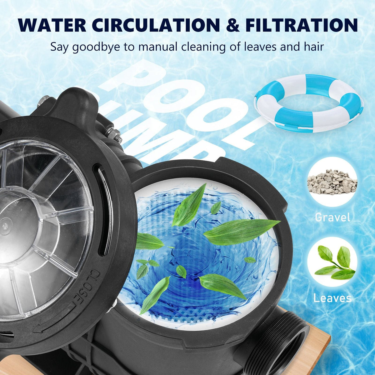 Pool Pump 1.5HP 230V, Variable Dual Speed Pumps 1100W for Above Ground Pool, Powerful Pump with Strainer Filter Basket, 5400 GPH Max. Flow, Energy Saving Swimming Pool Pump
