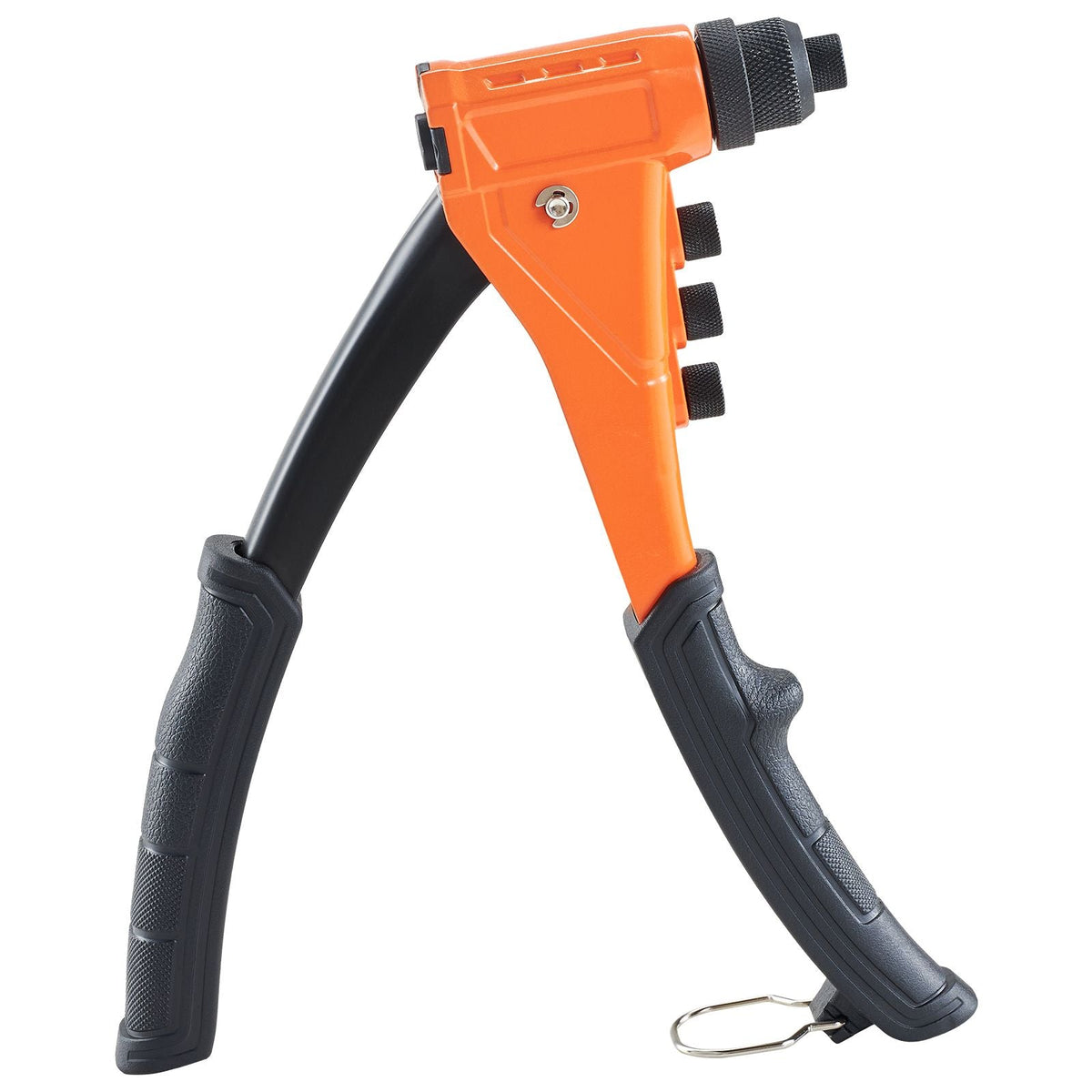 Pop Rivet Gun Kit, with 200 Blind Rivets, Heavy Duty Single Hand Riveter with 4 Interchangeable Nosepieces, 4 Drill Bits, and a Carrying Case, Manual Riveting Tool for Metal, Automotive, Home