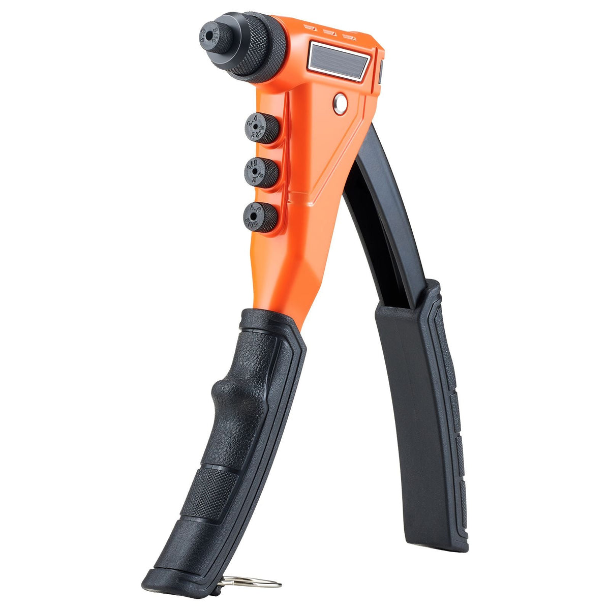 Pop Rivet Gun Kit, with 200 Blind Rivets, Heavy Duty Single Hand Riveter with 4 Interchangeable Nosepieces, 4 Drill Bits, and a Carrying Case, Manual Riveting Tool for Metal, Automotive, Home