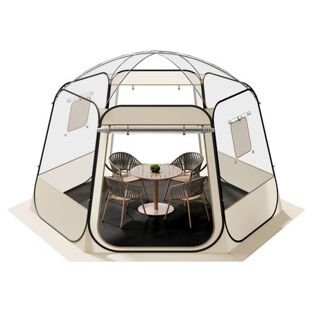 Pop up Bubble Tent, 11 x 10.2 ft Waterproof & UV-Resistant, Clear Camping Tent Shelter, Outdoor Garden Dome Igloo Tents with Windows, 540° Panoramic View, for 8-10 Persons Patio Backyard