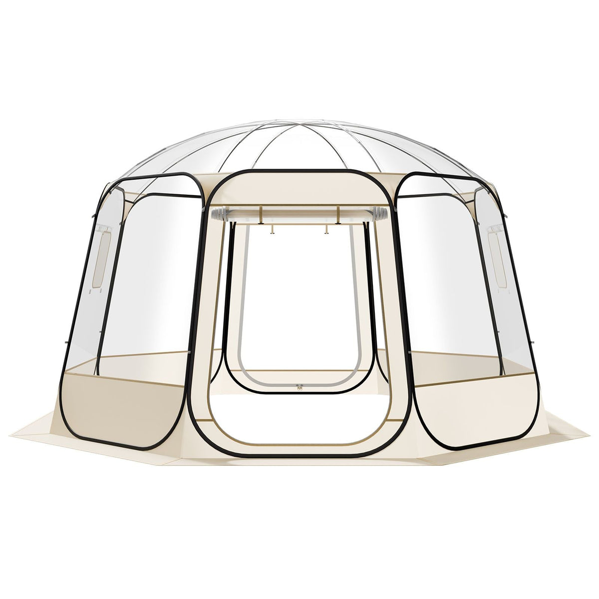 Pop up Bubble Tent, 12 x 11.1 ft Waterproof & UV-Resistant, Clear Camping Tent Shelter, Outdoor Garden Dome Igloo Tents with Windows, 540° Panoramic View, for 10-12 Persons Patio Backyard