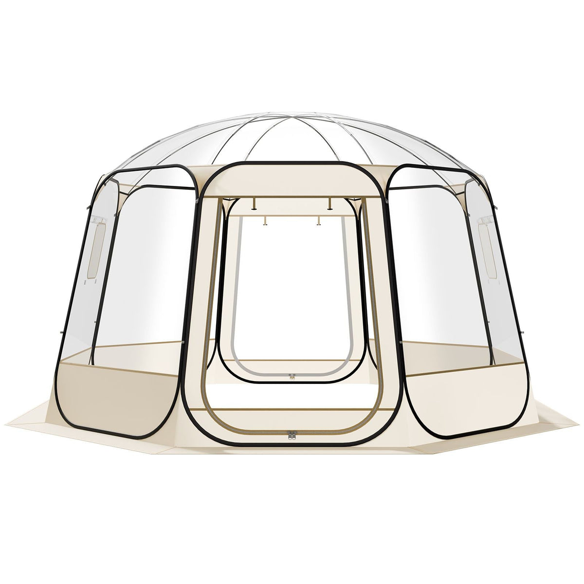 Pop up Bubble Tent, 12 x 11.1 ft Waterproof & UV-Resistant, Clear Camping Tent Shelter, Outdoor Garden Dome Igloo Tents with Windows, 540° Panoramic View, for 10-12 Persons Patio Backyard