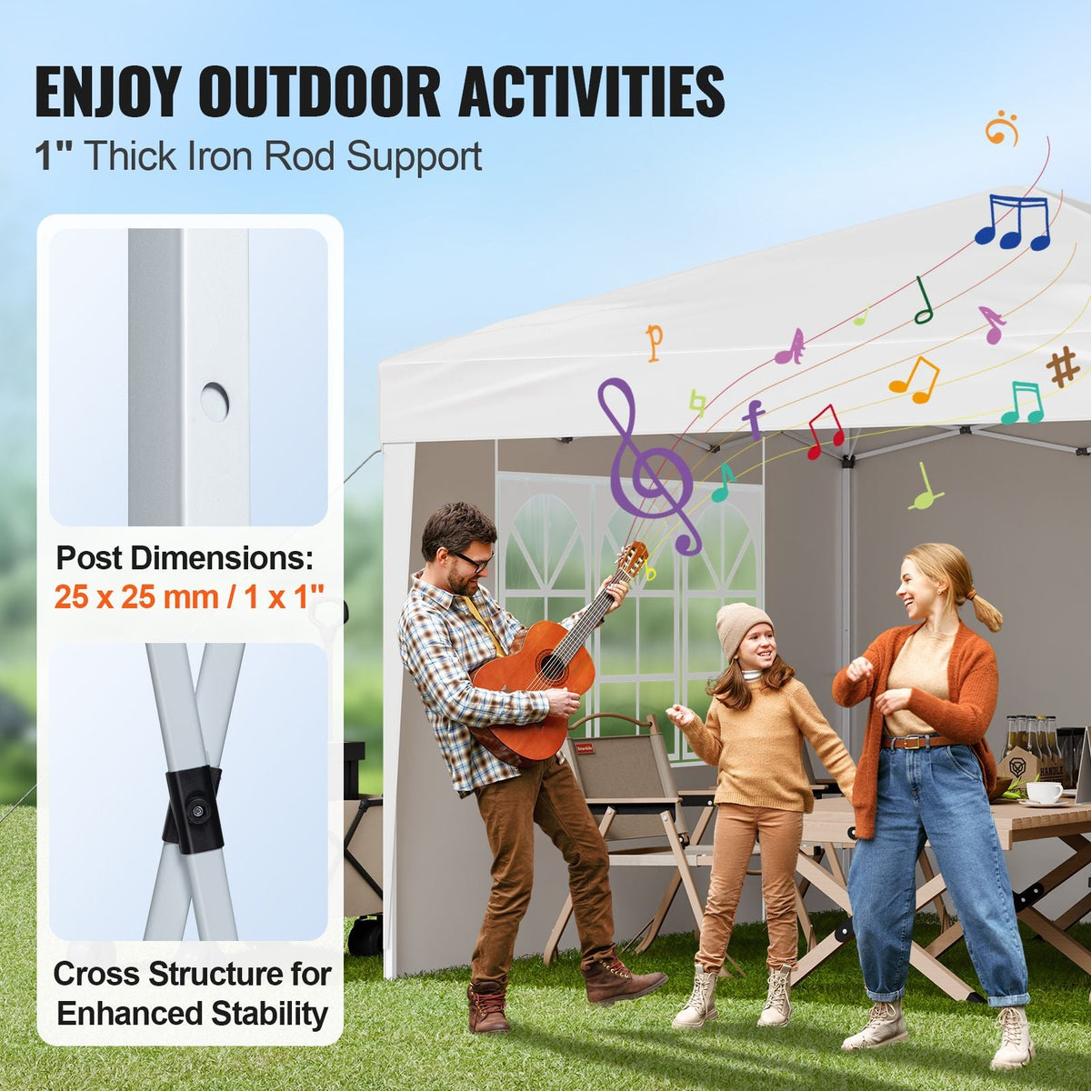 Pop Up Canopy, 10 x 10 FT Instant Canopy Portable Gazebo with 3 Sidewalls & 2 Ventilated Windows, Height Adjustable Pop-Up Outdoor Shelter Tent for Events, Patio, Backyard, Party, Parking