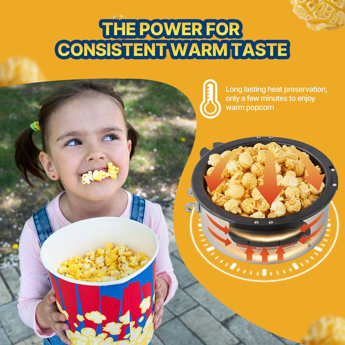 Popcorn Maker, 480W Popcorn Popper Machine, 4 Oz Kettle Makes 1.5 Gallon per Batch, Tabletop Popcorn Maker, Includes 3 Scoops, Movie Theater Style, Black