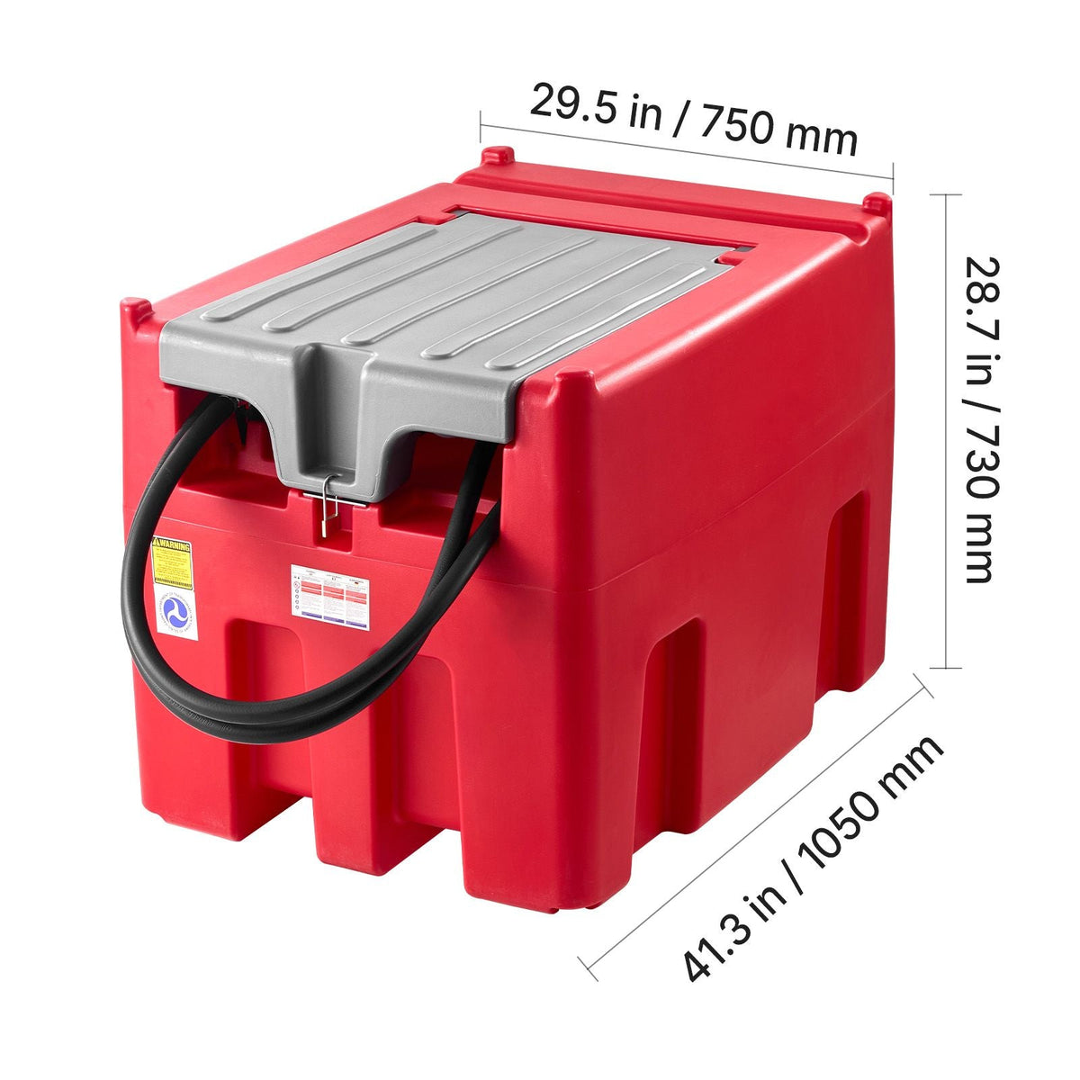 Portable Diesel & Gasoline Tank, 116 Gallon, 10 GPM Flow Rate, Diesel Fuel Tank with 12V Electric Transfer Pump, 13.1ft Hose, Auto Fueling Nozzle, Transfer Tank for Easy Fuel Transportation, Red