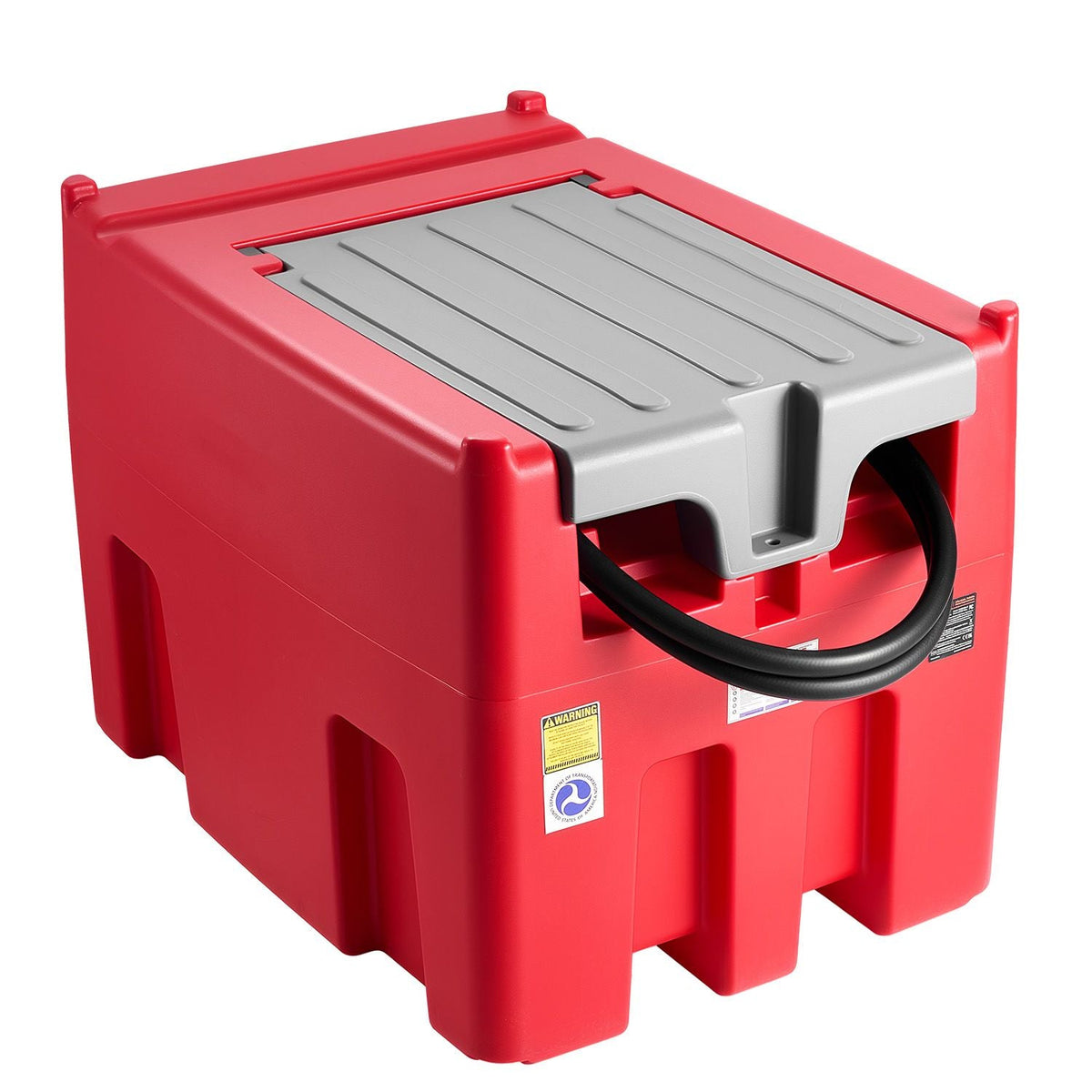 Portable Diesel & Gasoline Tank, 116 Gallon, 10 GPM Flow Rate, Diesel Fuel Tank with 12V Electric Transfer Pump, 13.1ft Hose, Auto Fueling Nozzle, Transfer Tank for Easy Fuel Transportation, Red