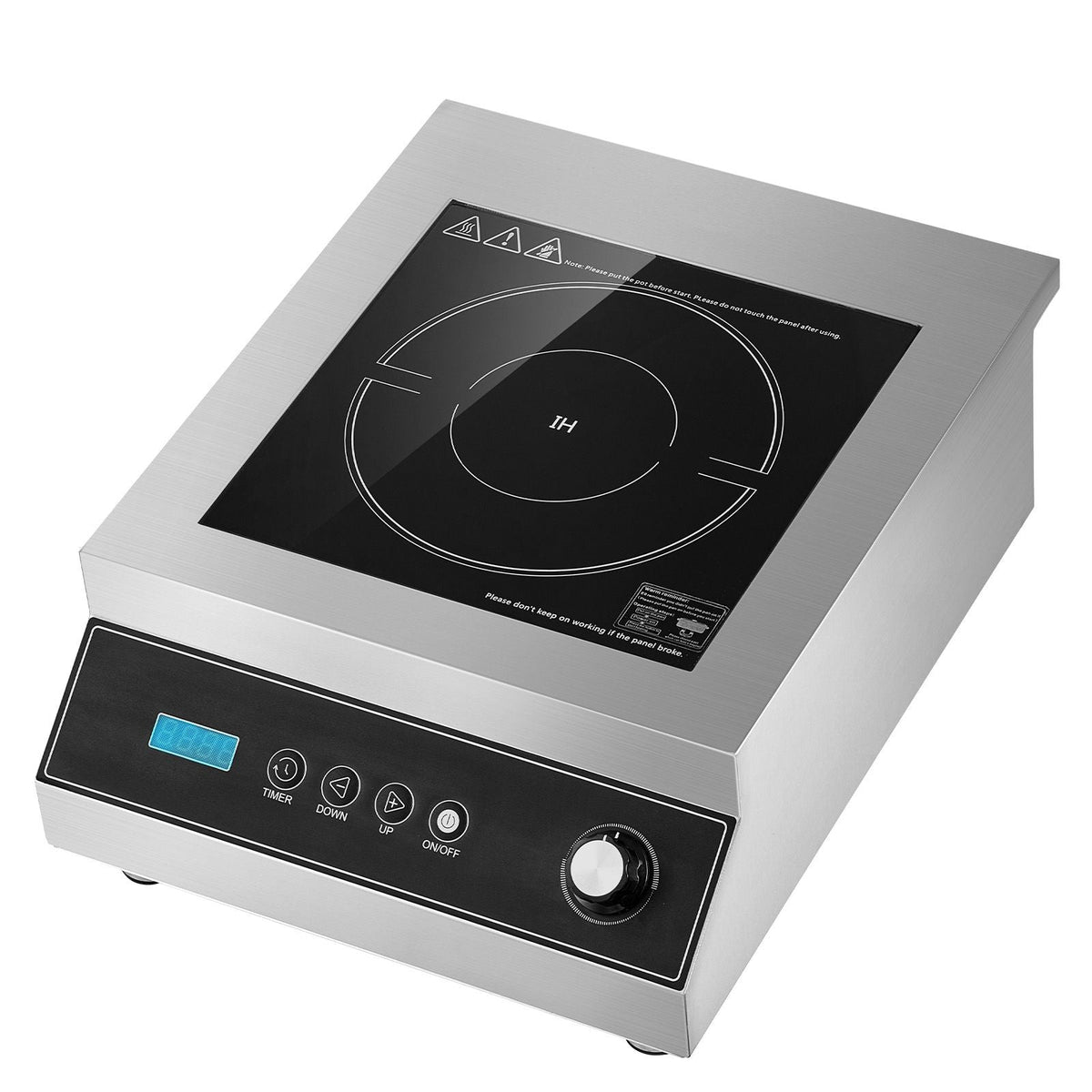 Portable Induction Cooktop, 5000W Commercial Induction Burner with 16 Temperature Settings, Stainless Steel Countertop Induction Hot Plate with 4H Timer, Child Lock, for Restaurant Cooking