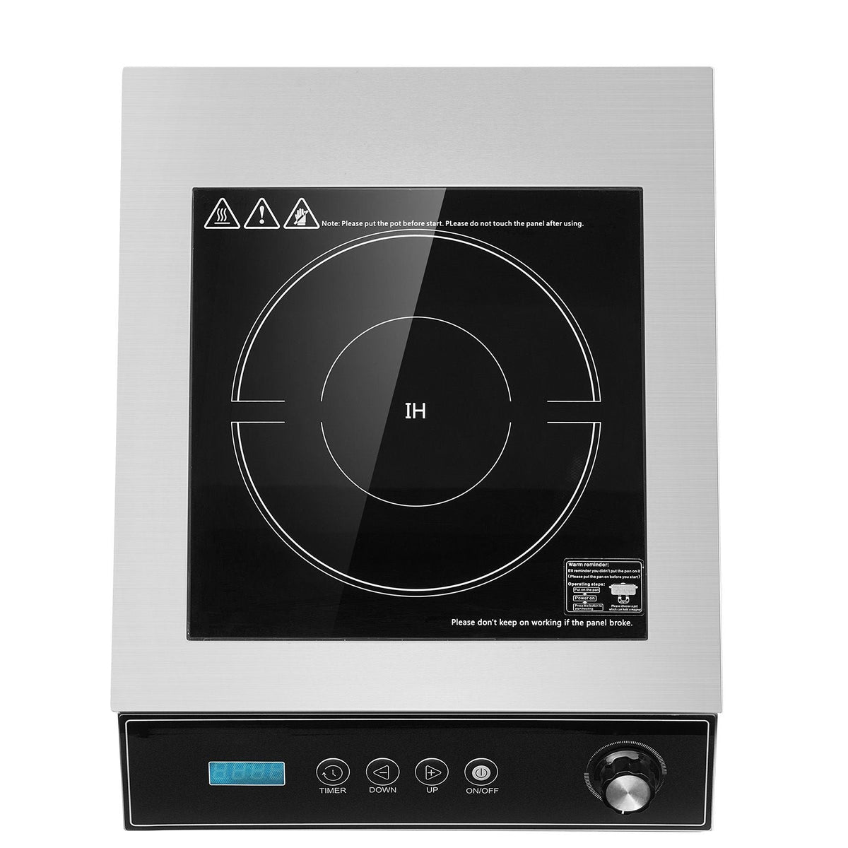 Portable Induction Cooktop, 5000W Commercial Induction Burner with 16 Temperature Settings, Stainless Steel Countertop Induction Hot Plate with 4H Timer, Child Lock, for Restaurant Cooking