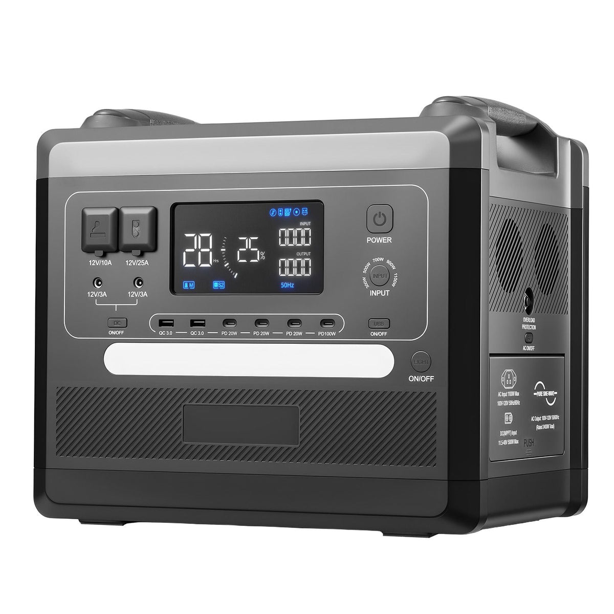 Portable Power Station, 2400W 2160Wh Power Station Solar Generator with 10 Output Ports & Adjustable Input Power, Expandable LiFePO4 Battery Backup for Home Camping RV (Solar Panel NOT Included)