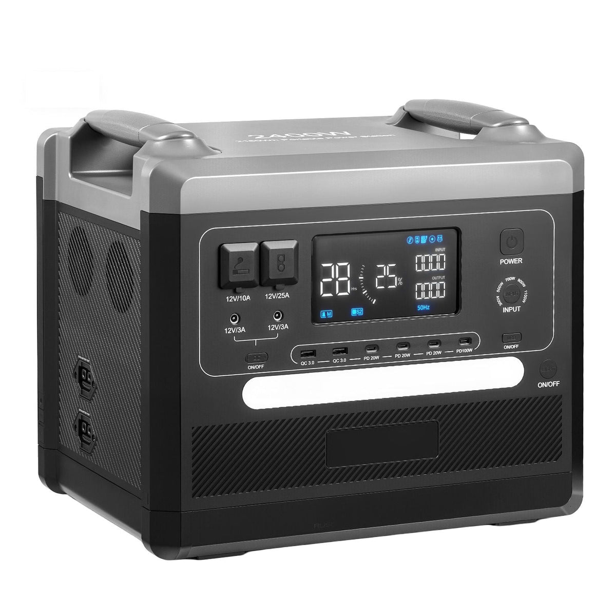 Portable Power Station, 2400W 2160Wh Power Station Solar Generator with 10 Output Ports & Adjustable Input Power, Expandable LiFePO4 Battery Backup for Home Camping RV (Solar Panel NOT Included)