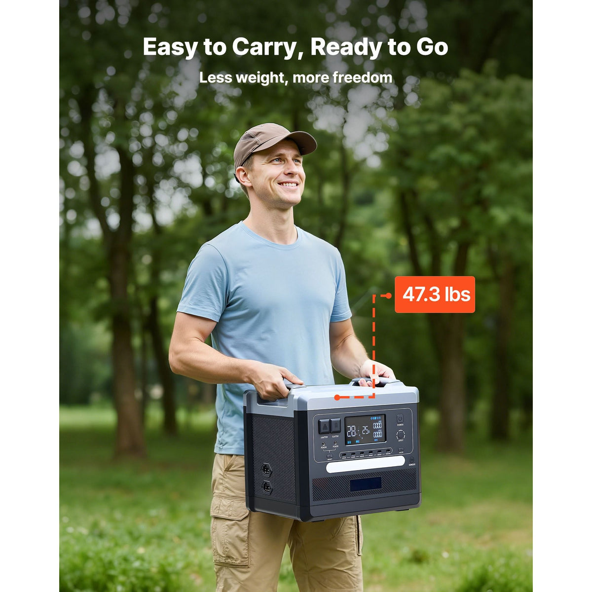 Portable Power Station, 2400W 2160Wh Power Station Solar Generator with 10 Output Ports & Adjustable Input Power, Expandable LiFePO4 Battery Backup for Home Camping RV (Solar Panel NOT Included)