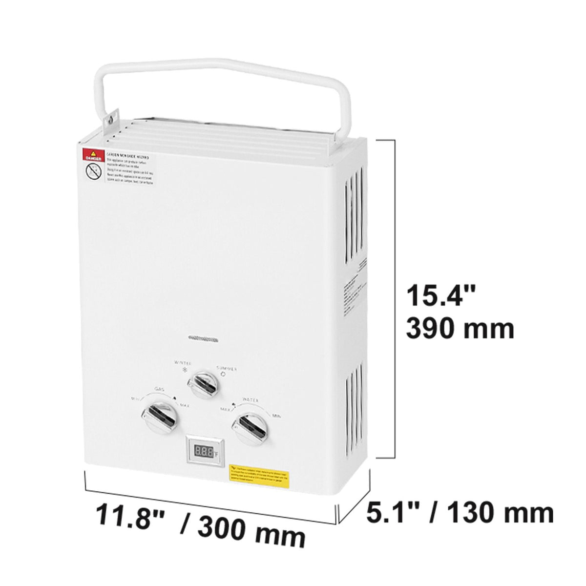 Portable Propane Water Heater, 5L Tankless Outdoor Water Heater, 34000 BTU 1.32 GPM Instant Hot Water, with Accessory Set + Regulator for RV Camping Trips Cabins Barns